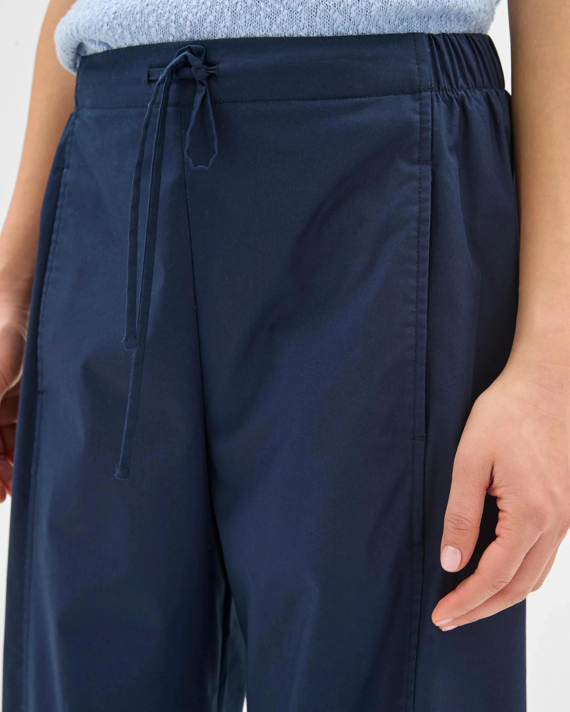 6 Target Australian Cotton Tie Waist Barrel Pants NAVY BLUE, 6 of 8