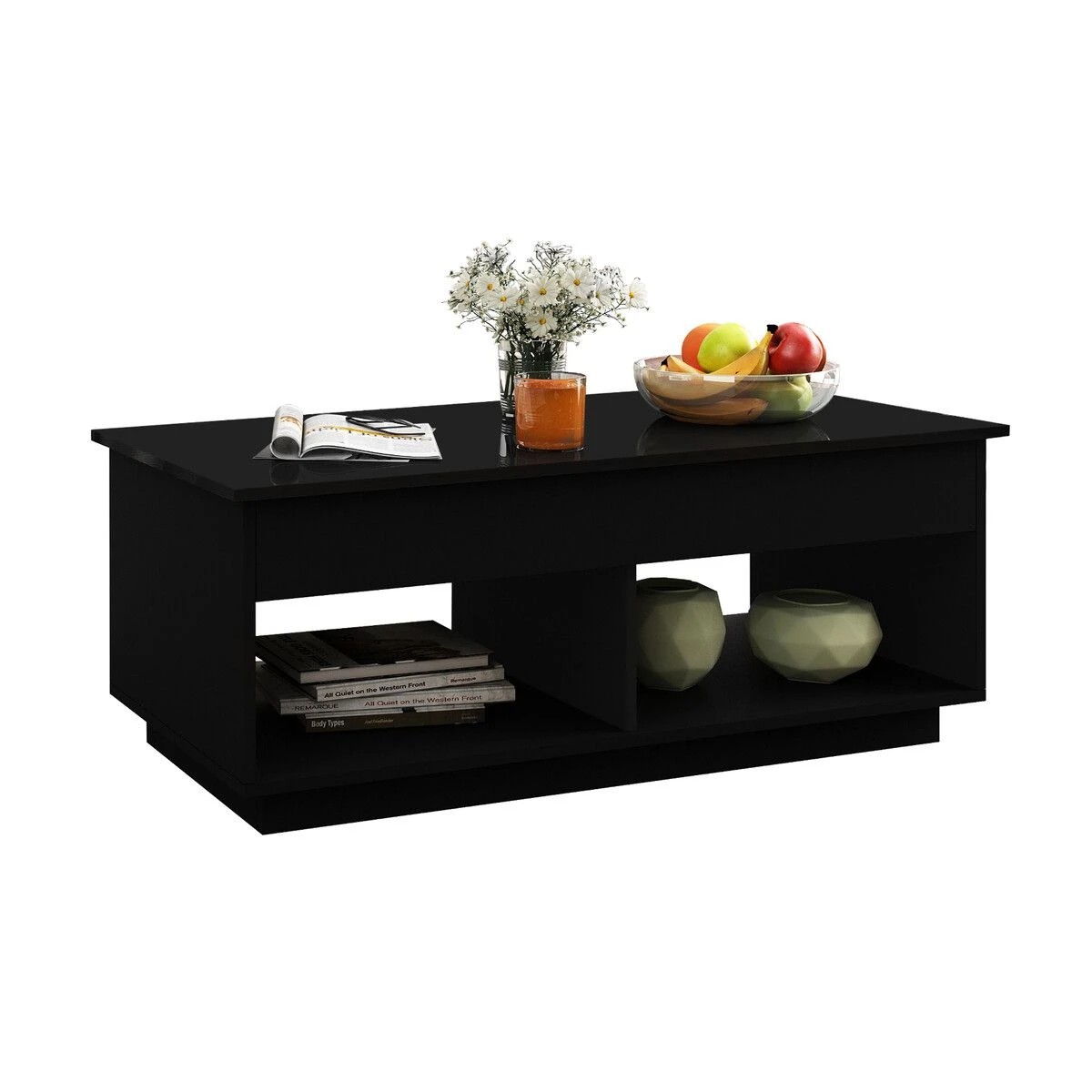 3 Ausway Lift Top Coffee Table Cocktail Sofa Tea Dining Desk with LED Lights Storage Work Center Cafe Living Sitting Room, 3 of 3