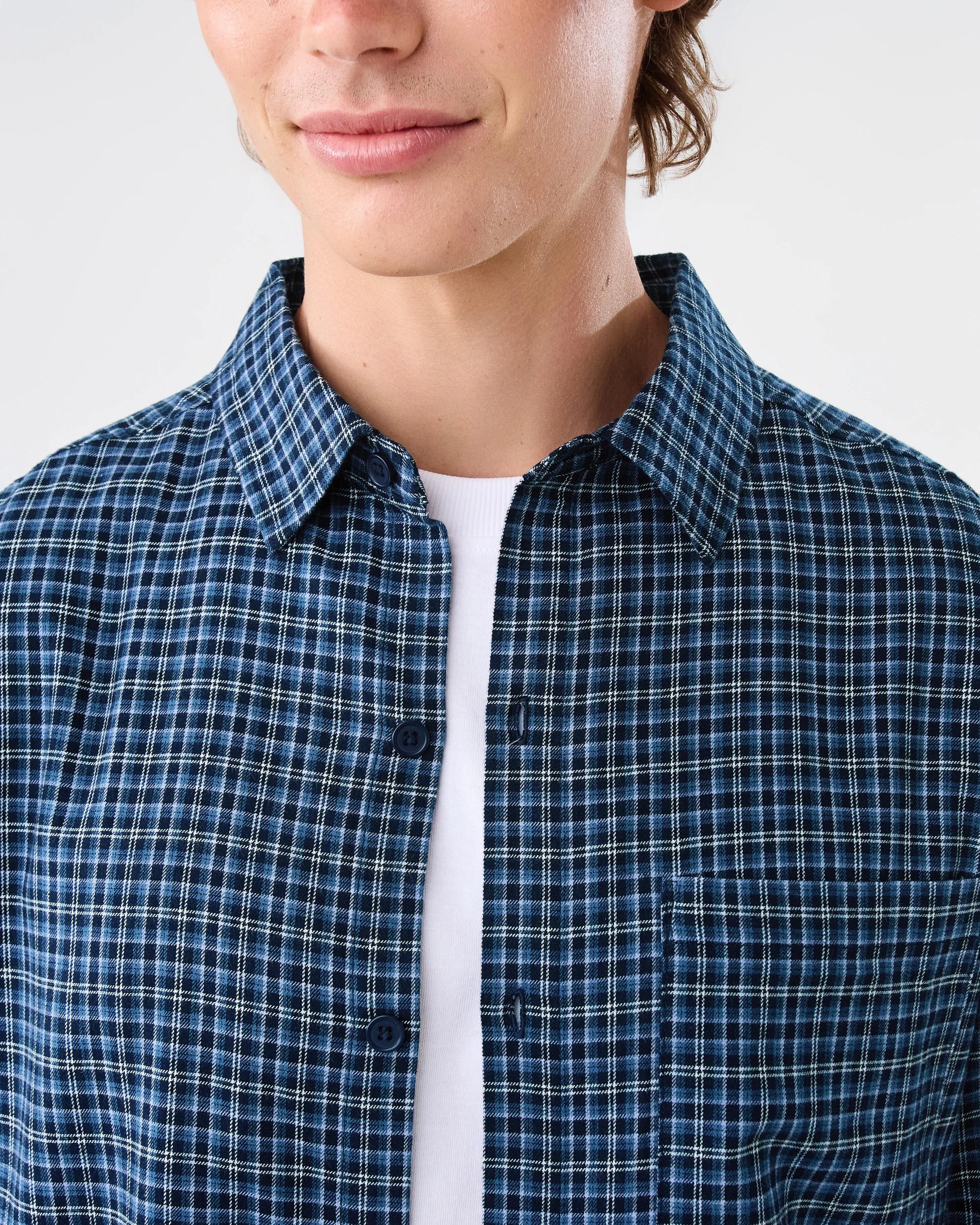 6 Long Sleeve Boxy Shirt Nvy Check, 6 of 9