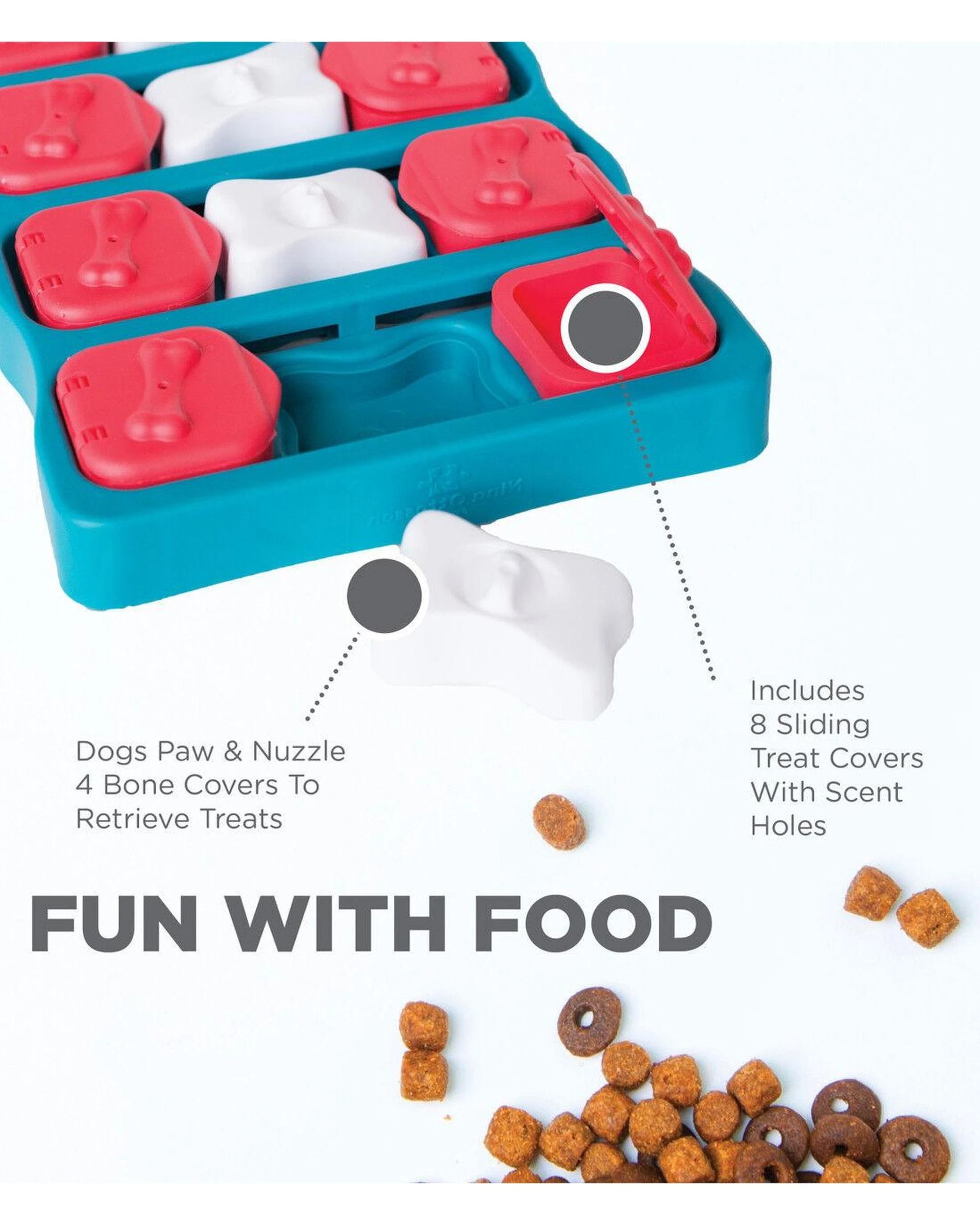 4 Outward Hound Nina Ottosson Dog Brick Puzzle Game Level 2 Dog Toy Blue, 4 of 9