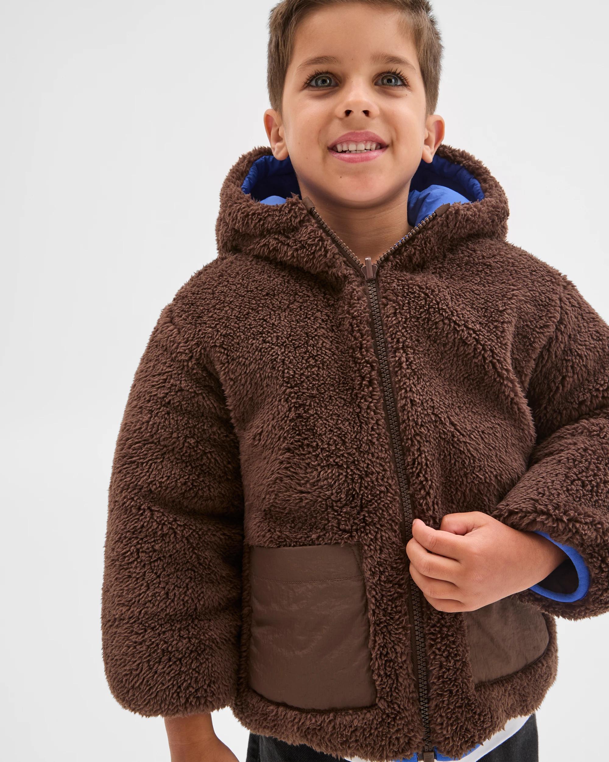 4 Target Kids Reversible Hooded Puffer Jacket BROWN/BLUE/GREEN, 4 of 7
