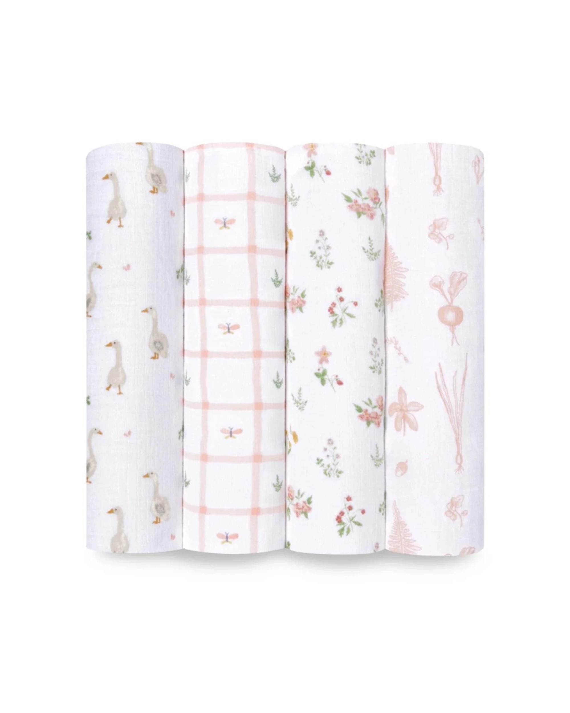 1 Aden and Anais 4pc Cotton Muslin Swaddles Baby Country Floral Set - Pattern, 1 of 2