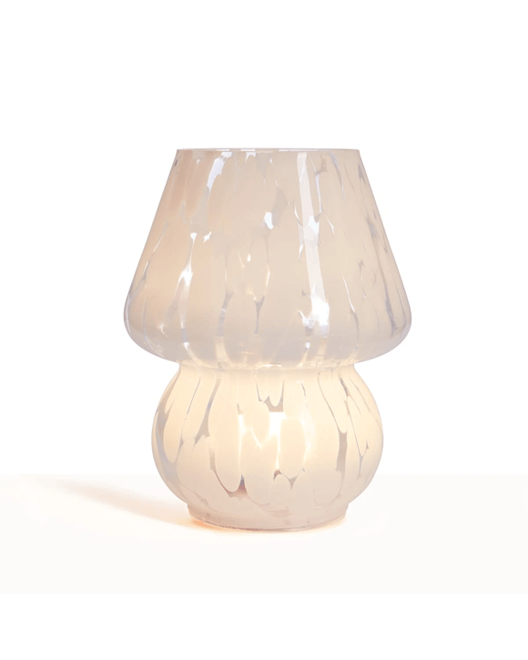 Olivia Glass Portable Rechargeable Lamp