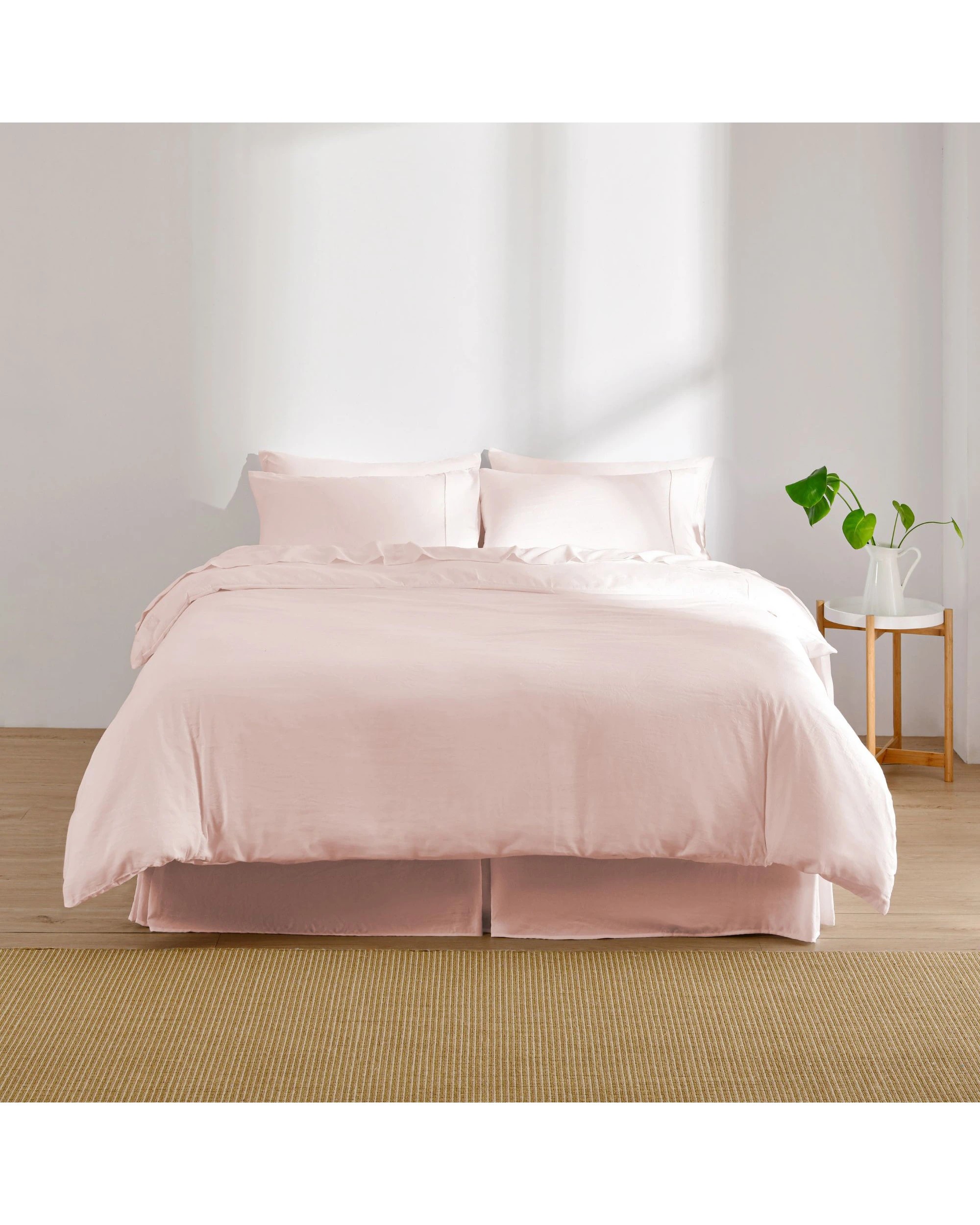 7 Dreamaker Superfine Washed Microfibre Pleated Valance - King Bed - Blush Pink, 7 of 7