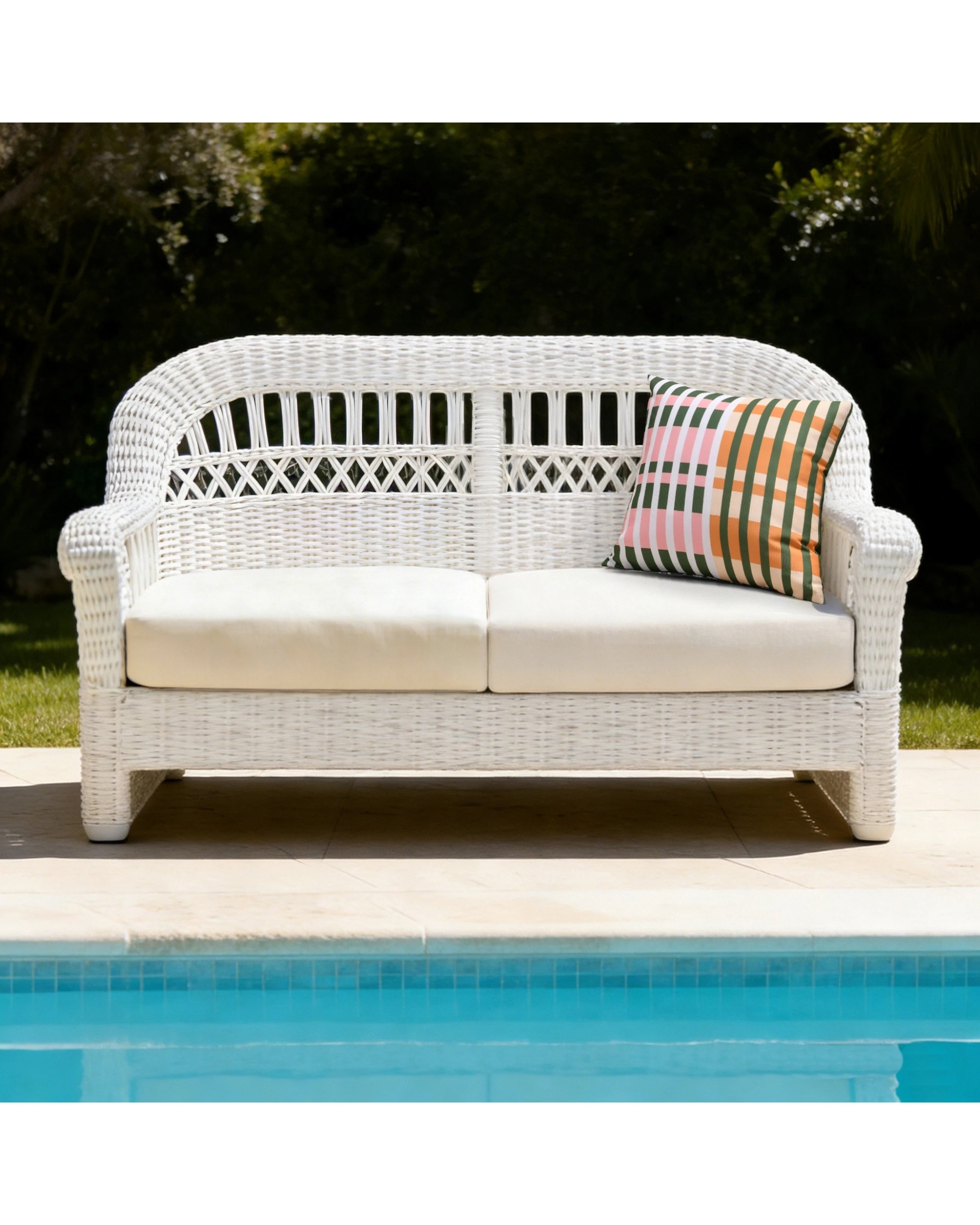 7 Vibes Linnea Printed Outdoor Cushion 50x50cm - Olive, 7 of 8