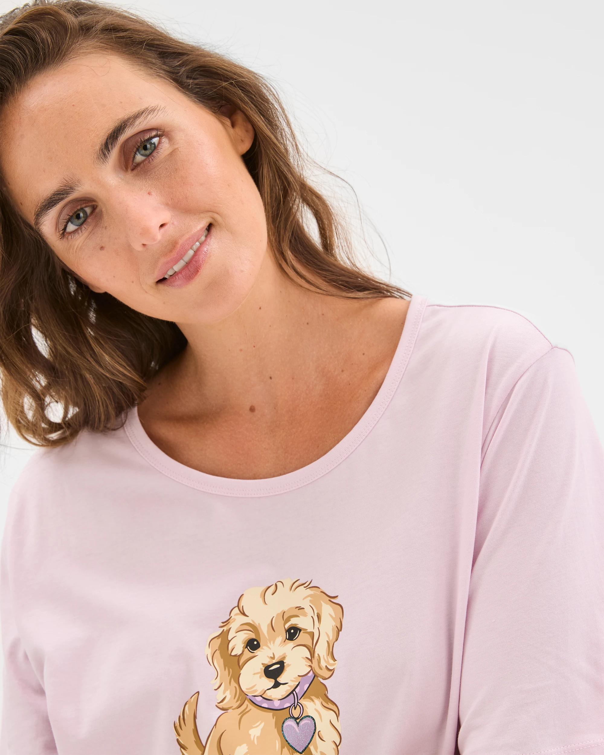 4 Target Woman Australian Cotton Printed Sleep Top PINK COCKAPOO, 4 of 6