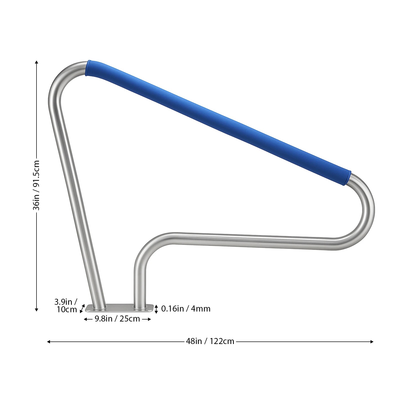 4 OGL Swimming Pool Handrail Steps Stairs Railing Banister Stainless Steel, 4 of 6