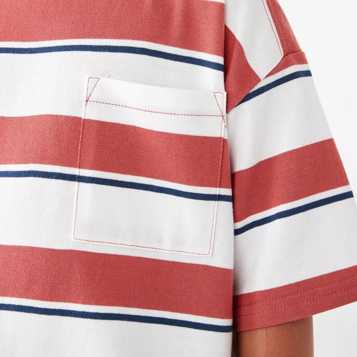 5 Oversized Stripe T-shirt Red Stripe, 5 of 9