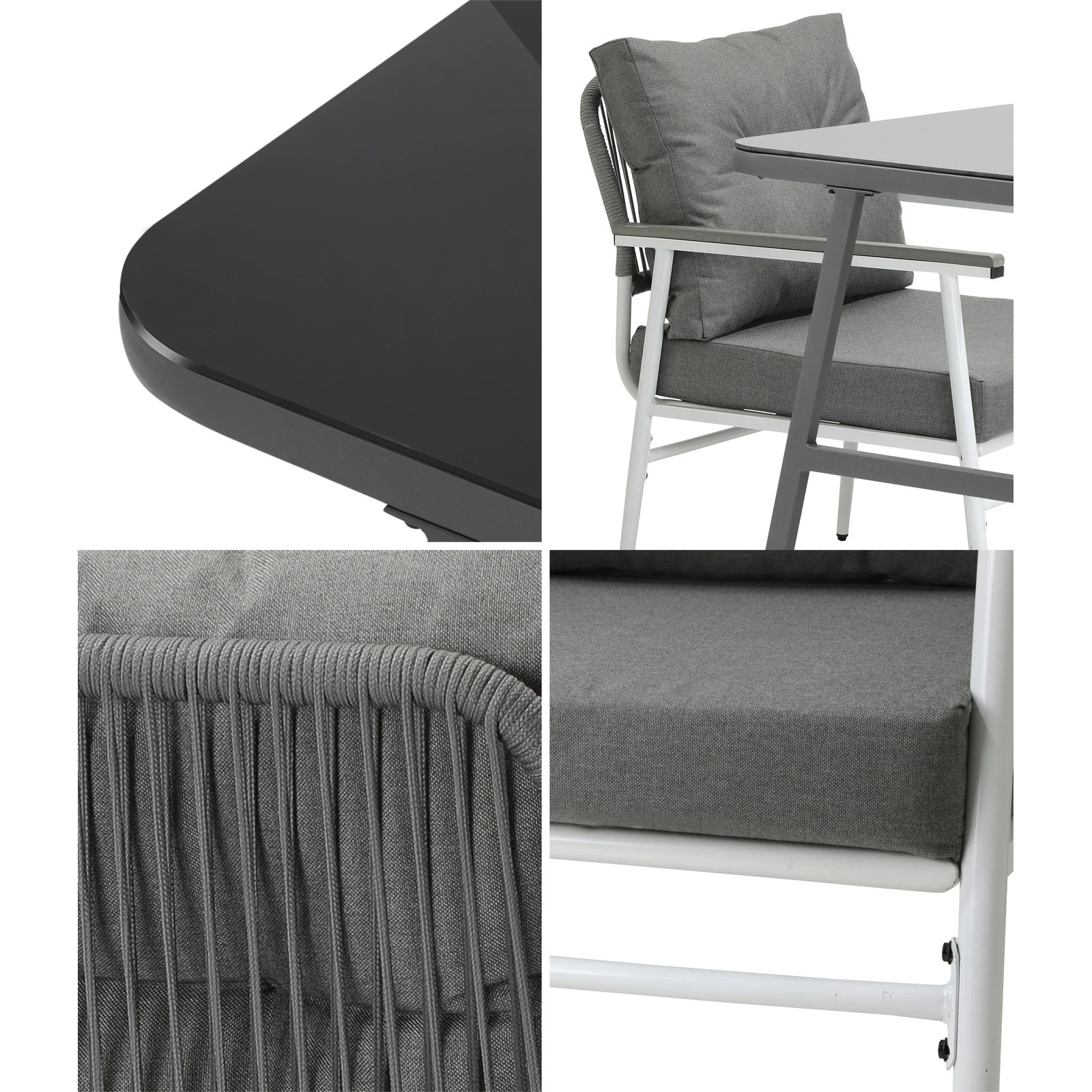 5 Livsip Outdoor Dining Set Patio Furniture Setting Garden Table and Chairs 3PCS - Multi, 5 of 9