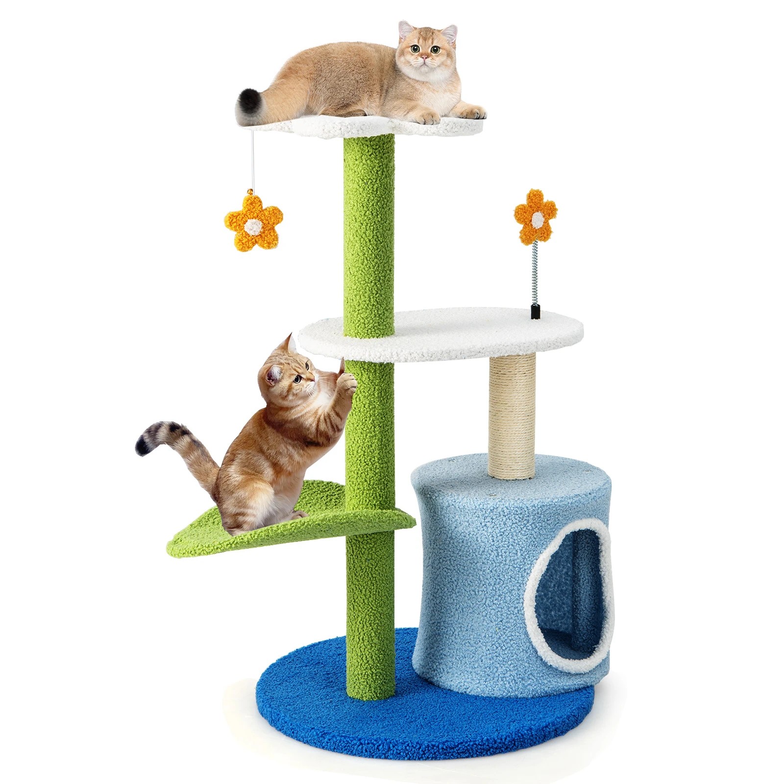 5 Costway 4-Tier Modern Cat Tree Tower w/Sisal Scratching Post Cat Entertainment Furniture, 5 of 5