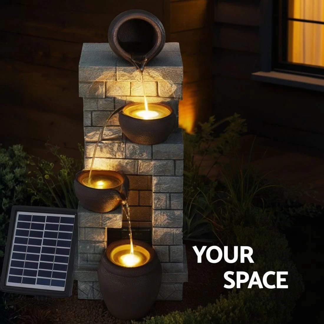 5 Gardeon Solar Fountain Water Feature  Pot Outdoor Indoor 4-Tier Cascading - Multi, 5 of 6