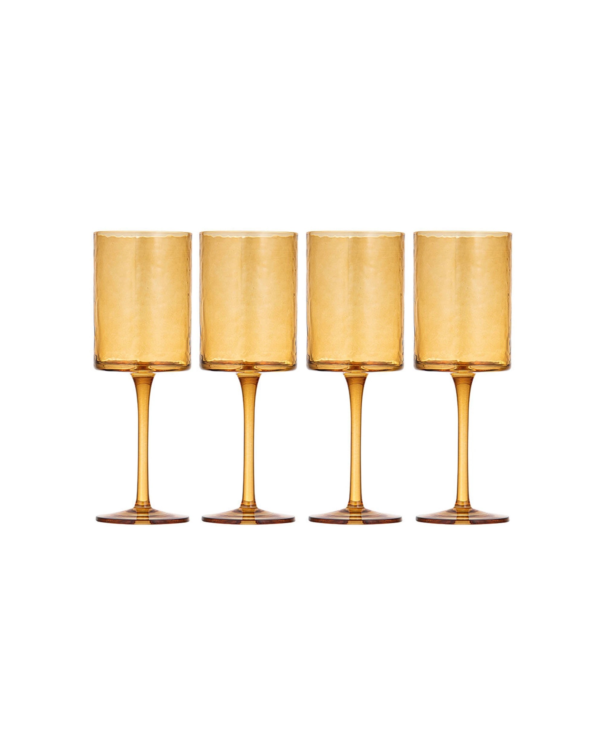 1 Ladelle 4pc Flynn Glass Tumbler Cup Drinkware 22cm Set Amber - Orange, 1 of 2