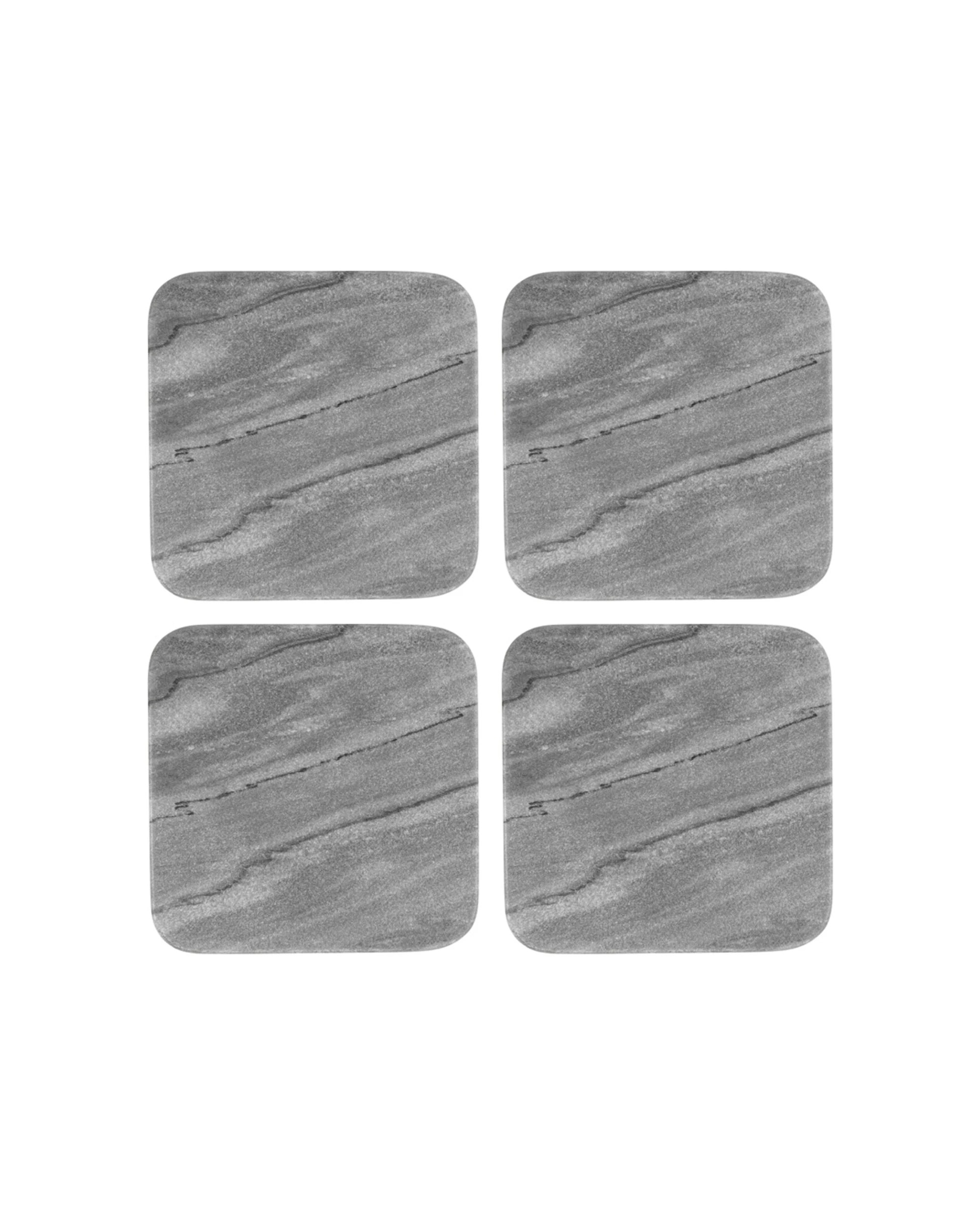 1 Maxwell & Williams 4PK Coaster Collective Square Marble Coaster 10cm - Charcoal, 1 of 3