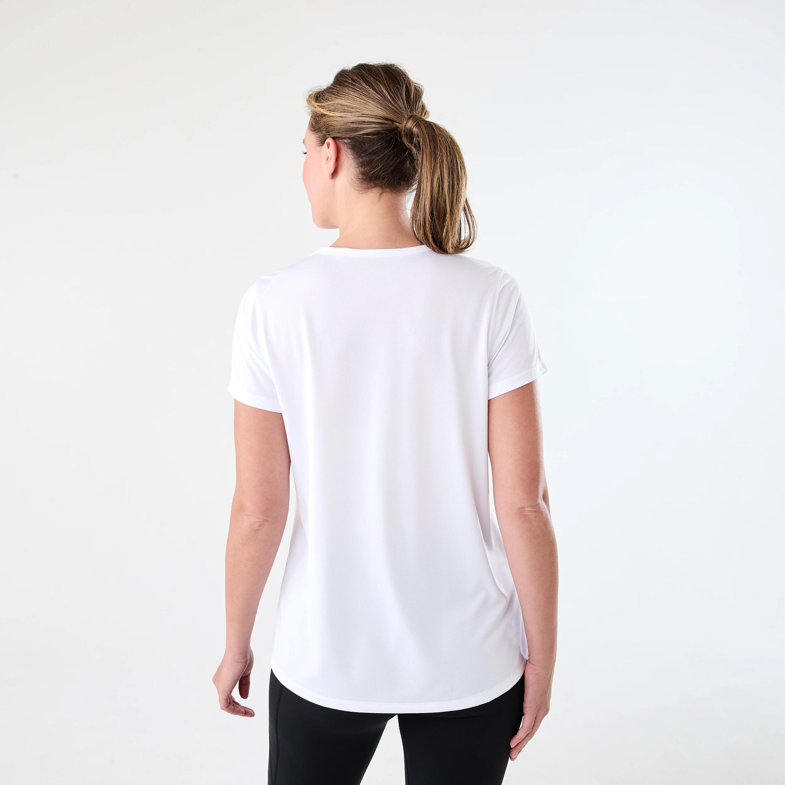 3 Active Womens Core V-Neck T-shirt WHITE, 3 of 5