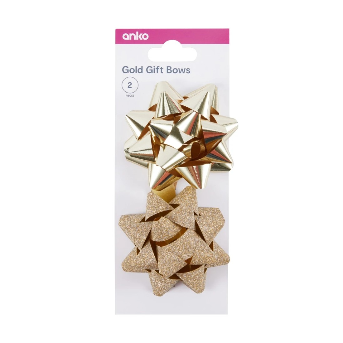1 2 Piece Gift Bows - Gold Look, 1 of 3