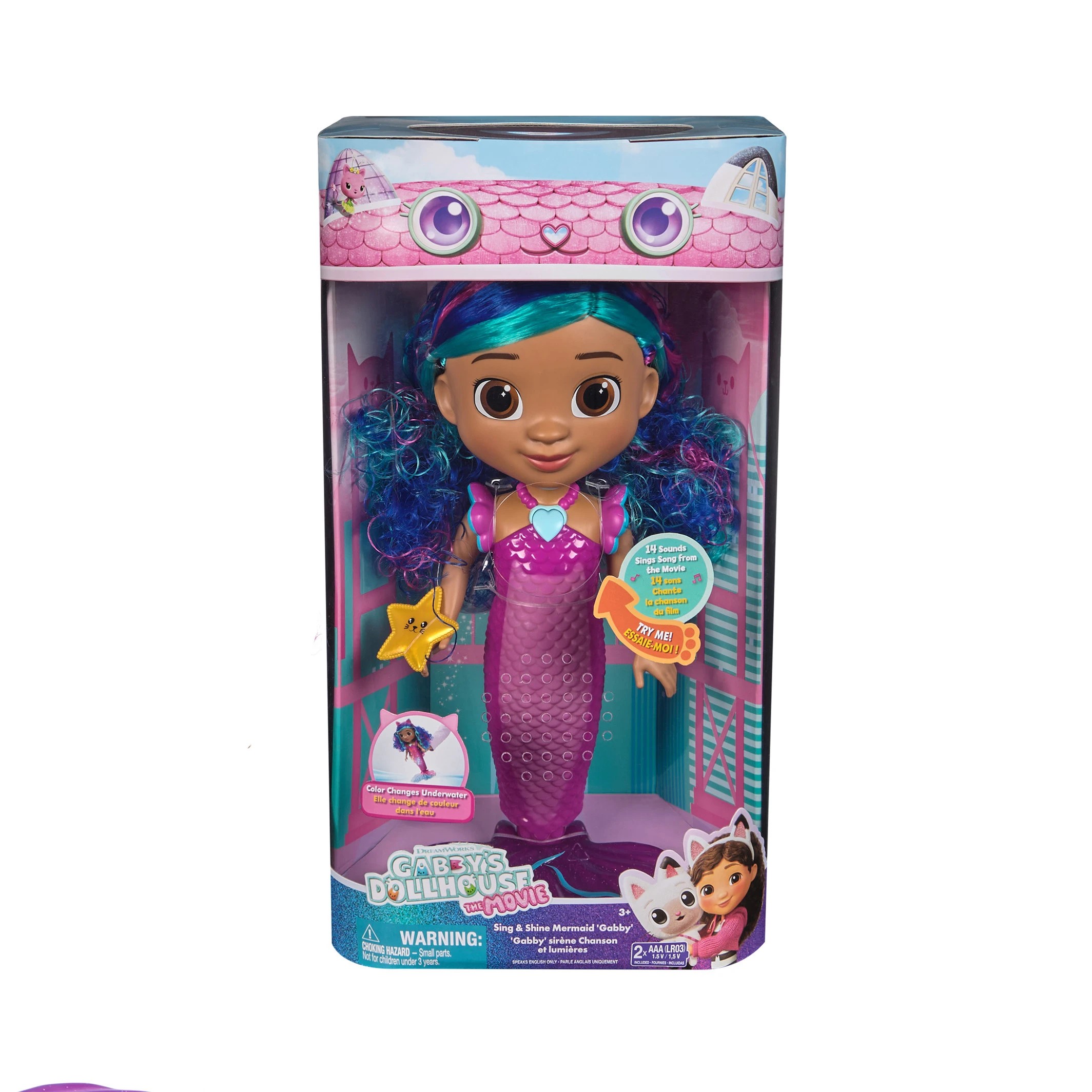 1 Gabby's Dollhouse: The Movie: Sing and Shine Mermaid Gabby, 1 of 10