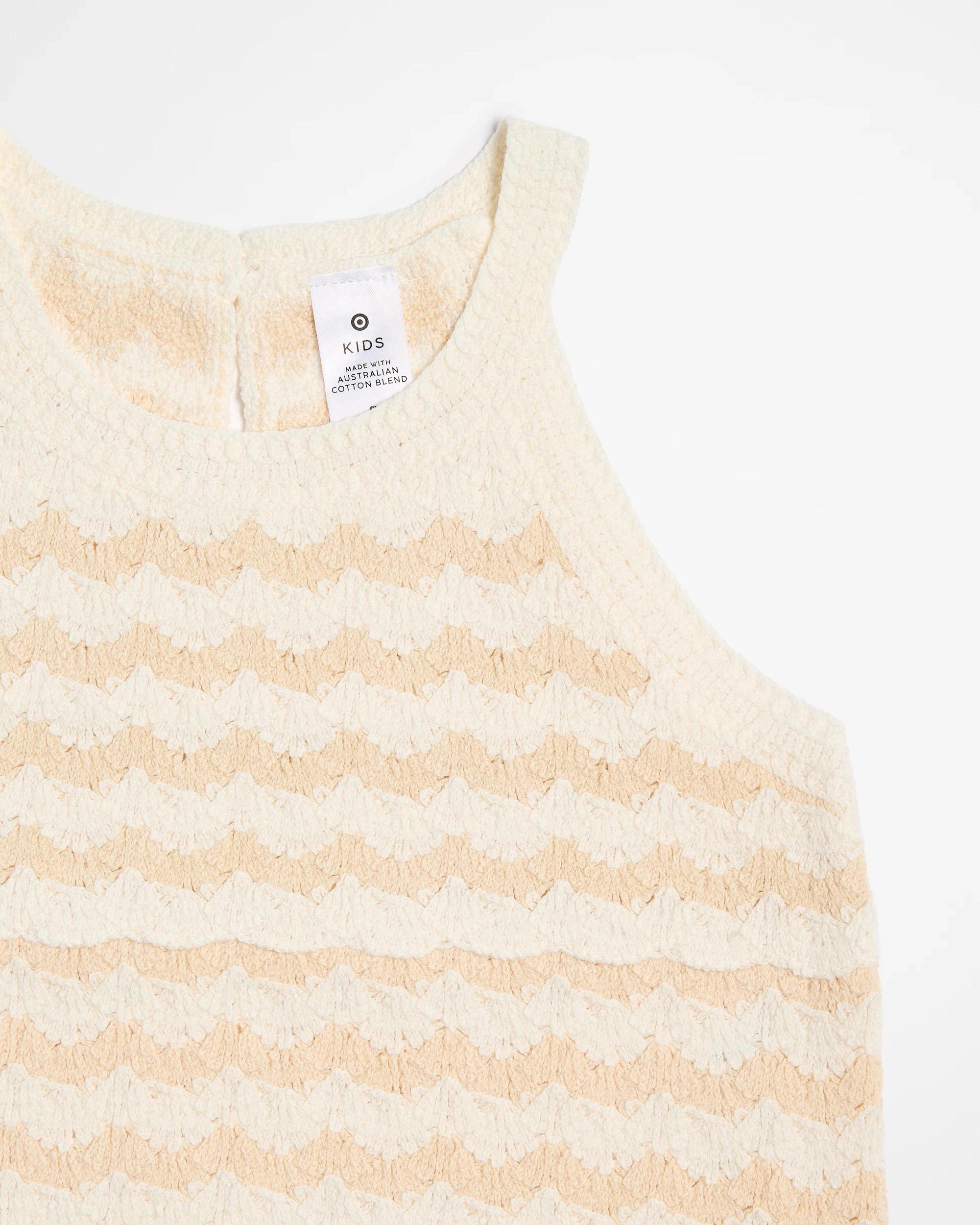 2 Target Australian Cotton Blend Crochet Knit Tank CREAM, 2 of 3