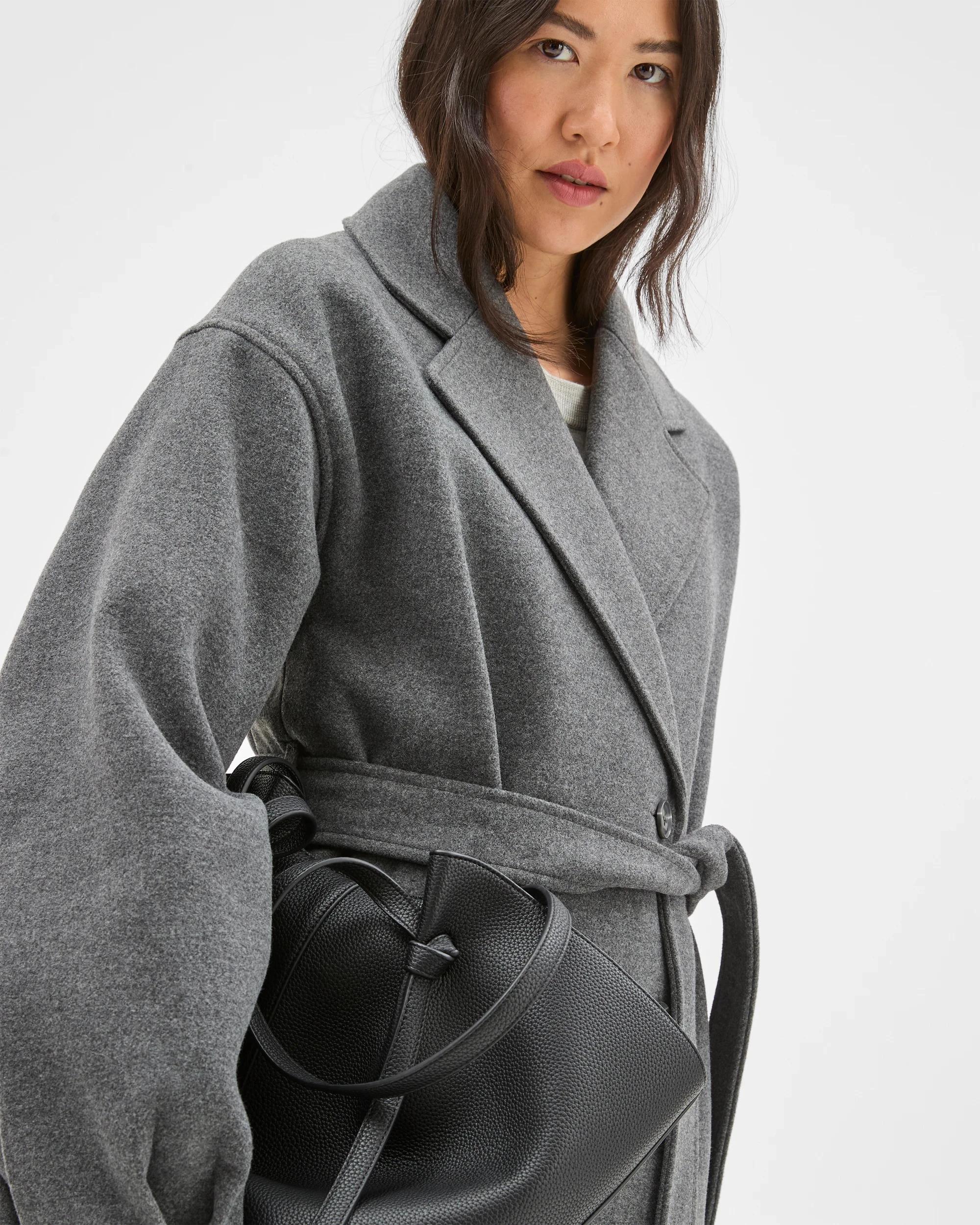 3 Preview Wrap Belted Coat CHARCOAL MARLE, 3 of 7