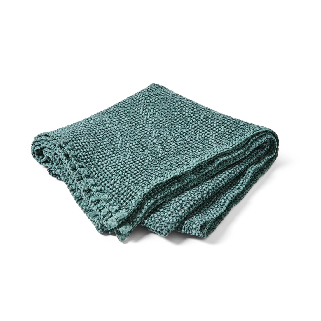 3 Stonewashed Australian Cotton Waffle Throw - Teal, 3 of 6