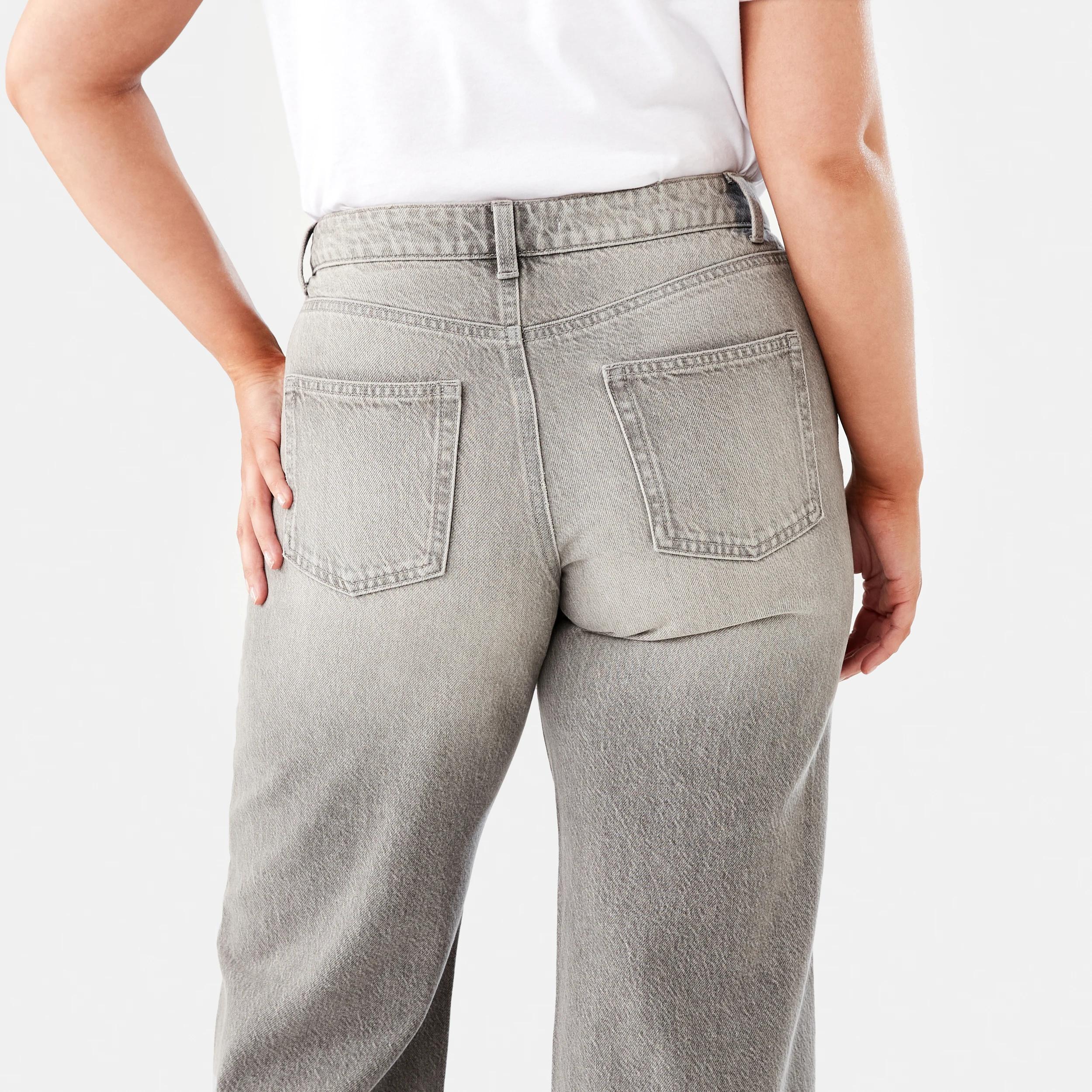 8 Wide Leg Raw Hem Jeans FADED TAUPE, 8 of 9