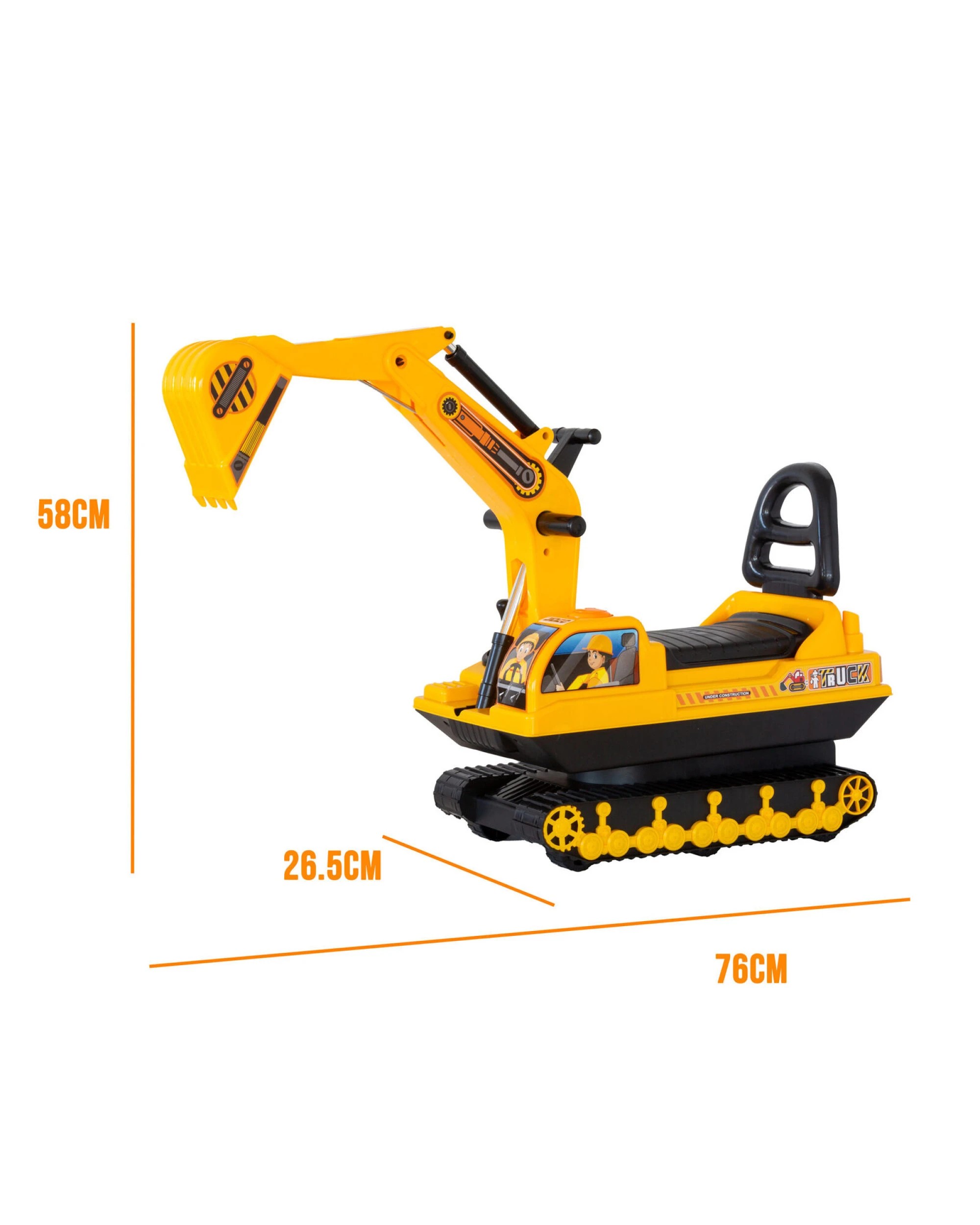 3 Lenoxx Ride-on Children's Excavator w/ Sturdy Track and Dual Operation Levers to Scoop, 3 of 7