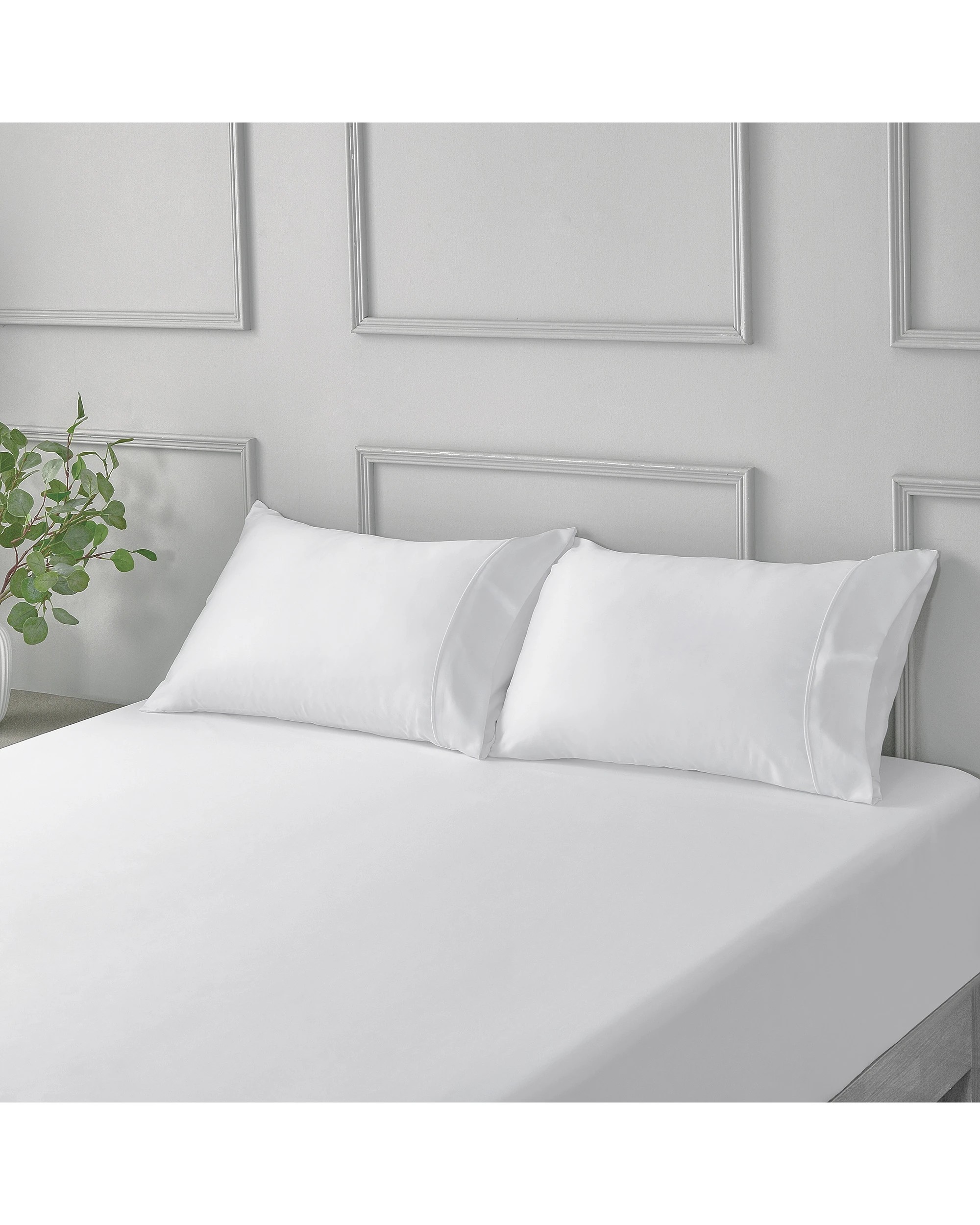 2 Dreamaker Matte Satin Standard Pillowcase Twin Pack - White, 2 of 6