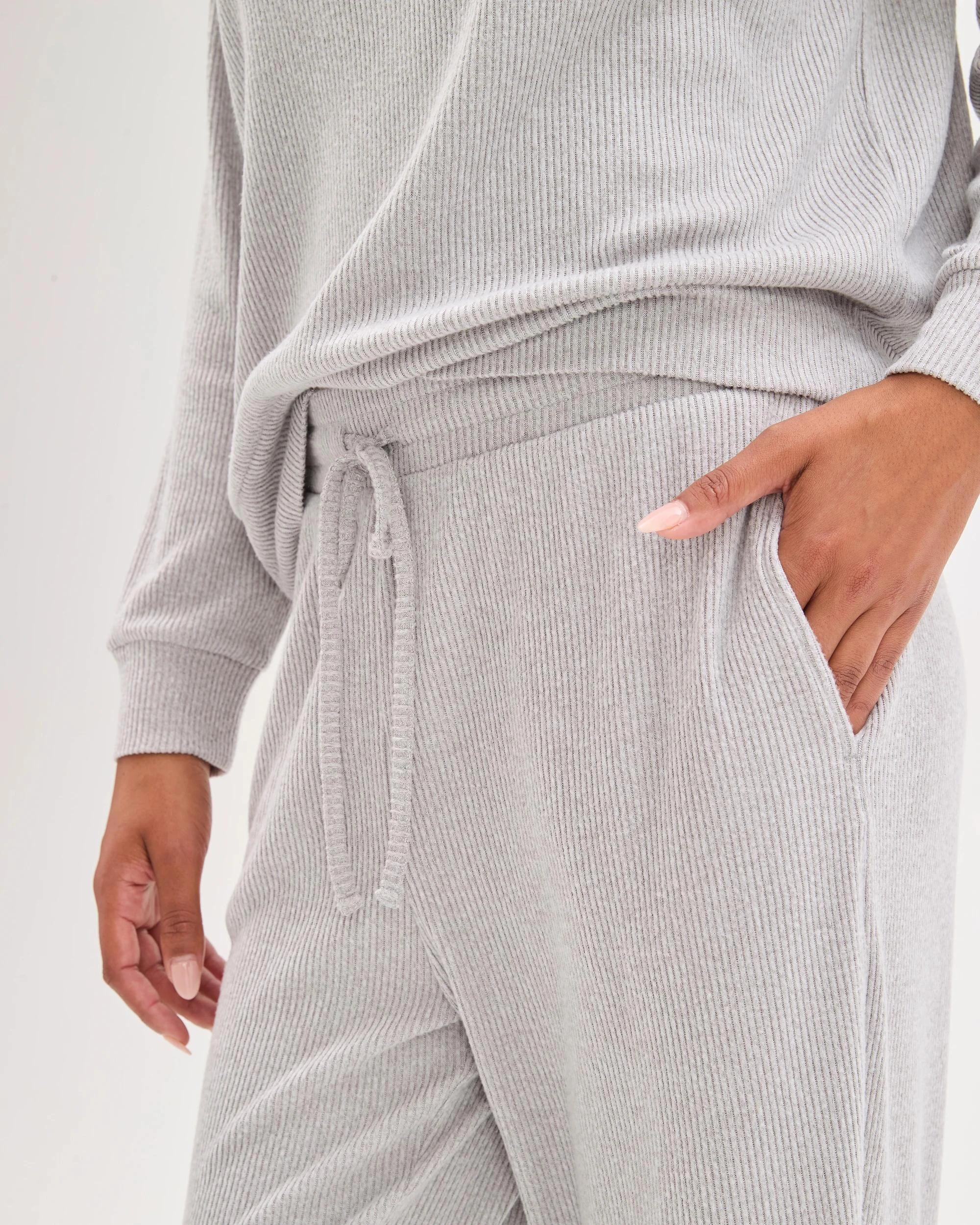 5 Target Woman Cosy Rib Sleep Jogger Pants GREY, 5 of 6