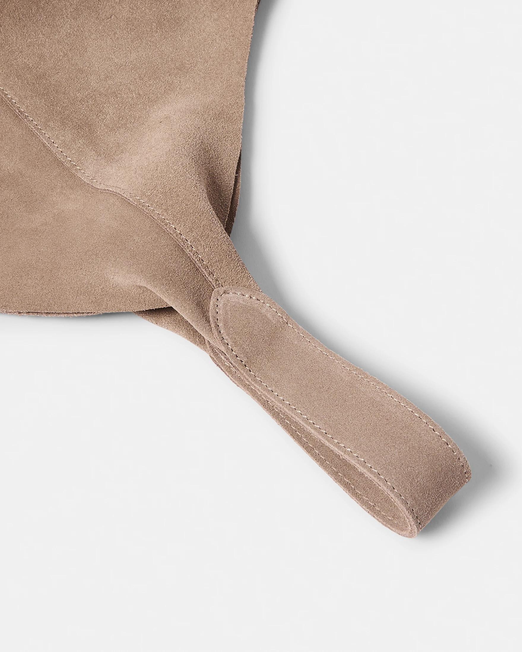 3 Suede Leather Slouchy Shoulder Bag Des Brown, 3 of 4