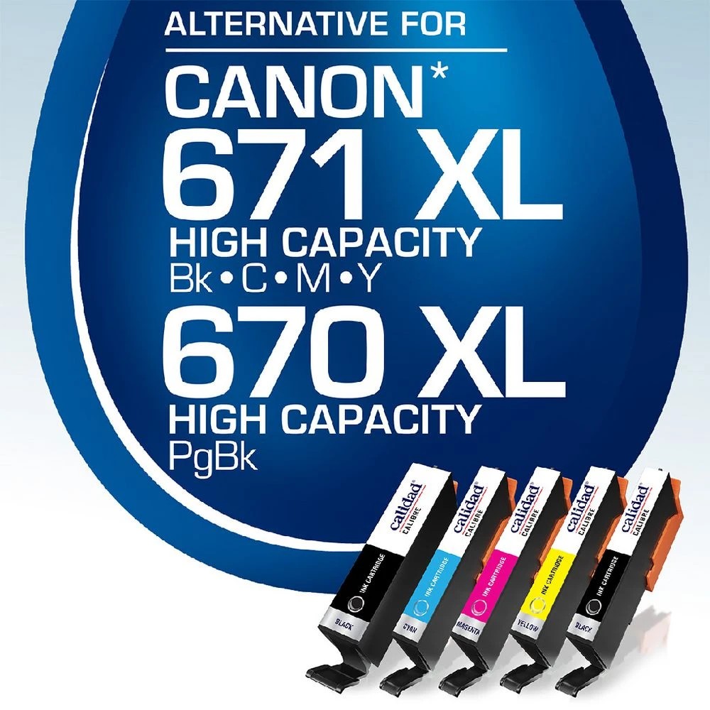2 Calidad Alternate Canon 670/671XL Ink Cartridge 5 Pack, 2 of 7