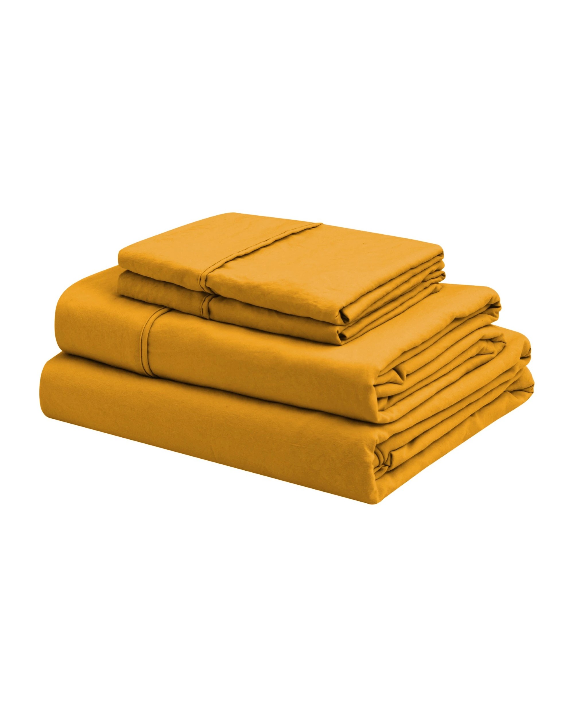 10 Dreamaker Superfine Washed Microfibre Sheet Set - Queen Bed - Mustard, 10 of 10