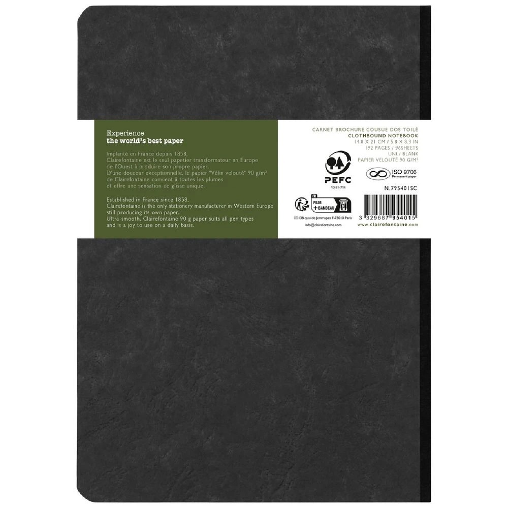 5 Clairefontaine My Essentials A5 Notebook Plain 192 Page Black, 5 of 5
