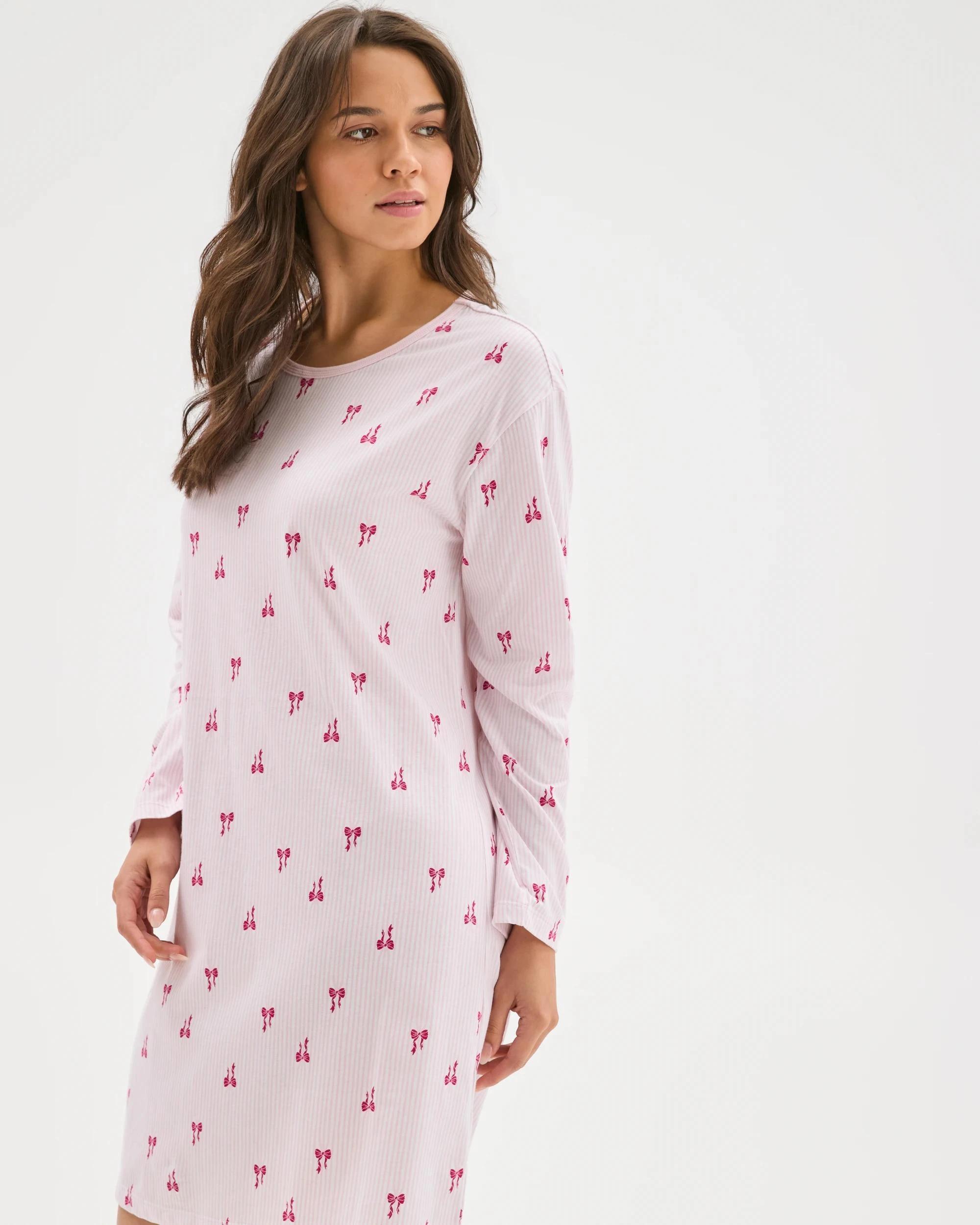2 Target Woman Australian Cotton Long Sleeve T-Shirt Nightie BOW, 2 of 5