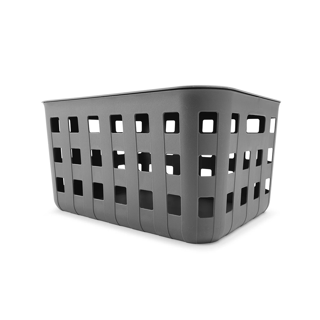 1 28L Rectangle Trellis Basket with Lid - Charcoal, 1 of 9