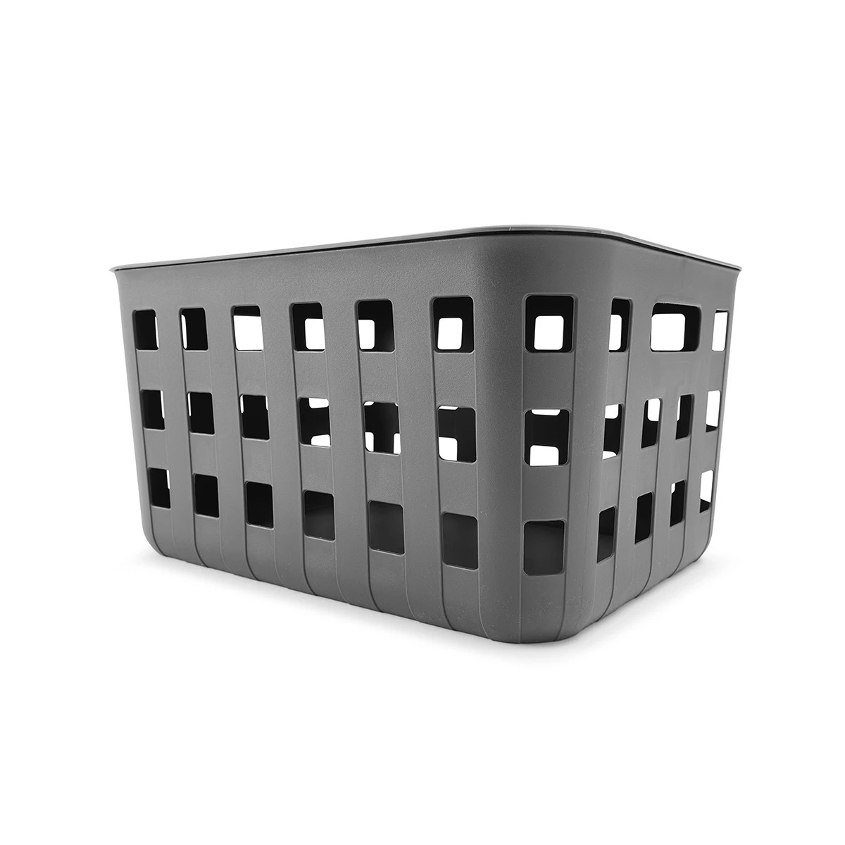 1 28L Rectangle Trellis Basket with Lid - Charcoal, 1 of 9
