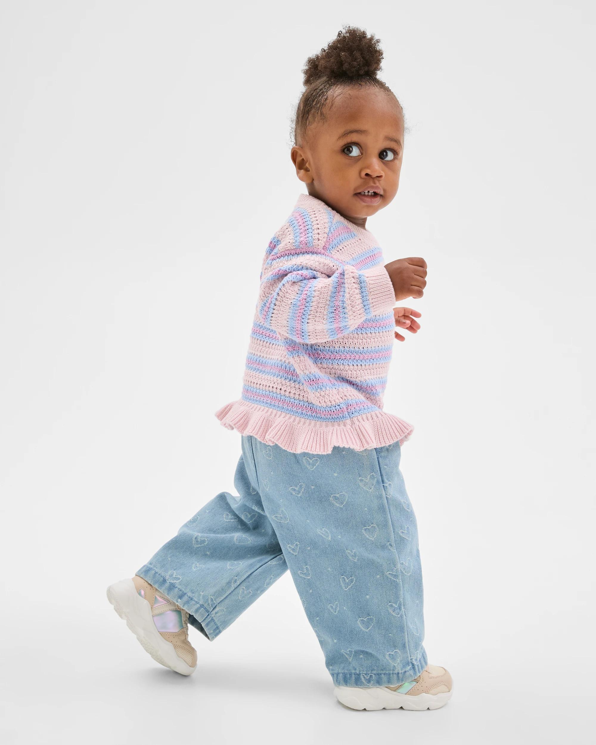3 Target Baby Organic Cotton Lightweight Knit Jumper STRIPE PINK, 3 of 5