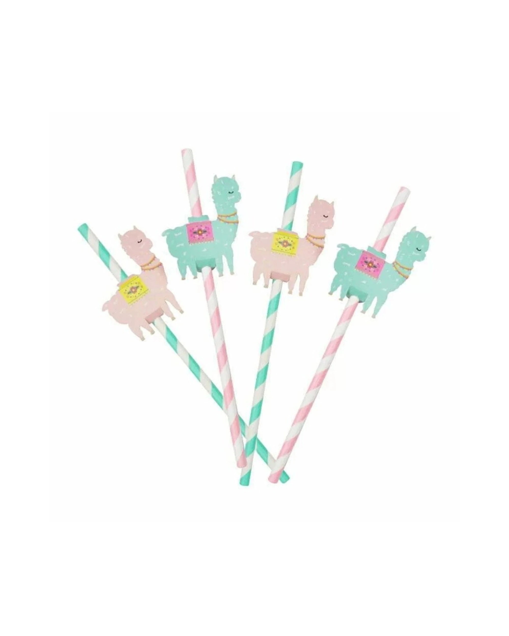 1 Party Maker 8pc Disposable Paper Straws Tableware Llama - Multi, 1 of 1