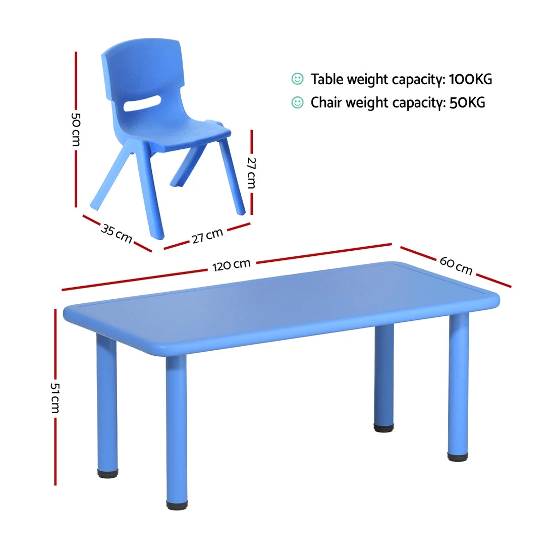 Keezi 9PCS Kids Table and Chairs Set Children Study Desk Furniture ...