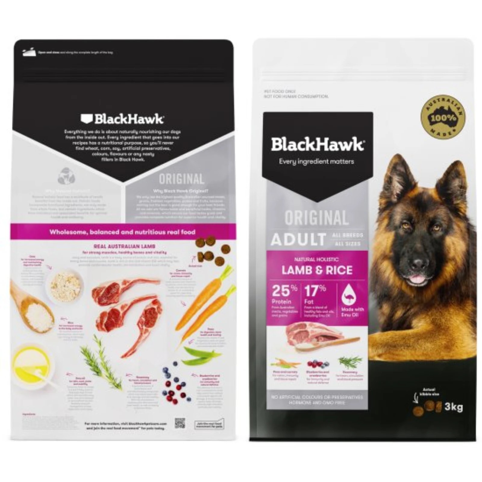 2 Black Hawk Lamb And Rice Dry Dog Food - 3kg, 2 of 2