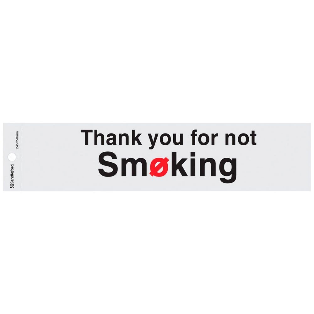 1 Thankyou for Not Smoking Self-Adhesive Sign Silver, 1 of 1
