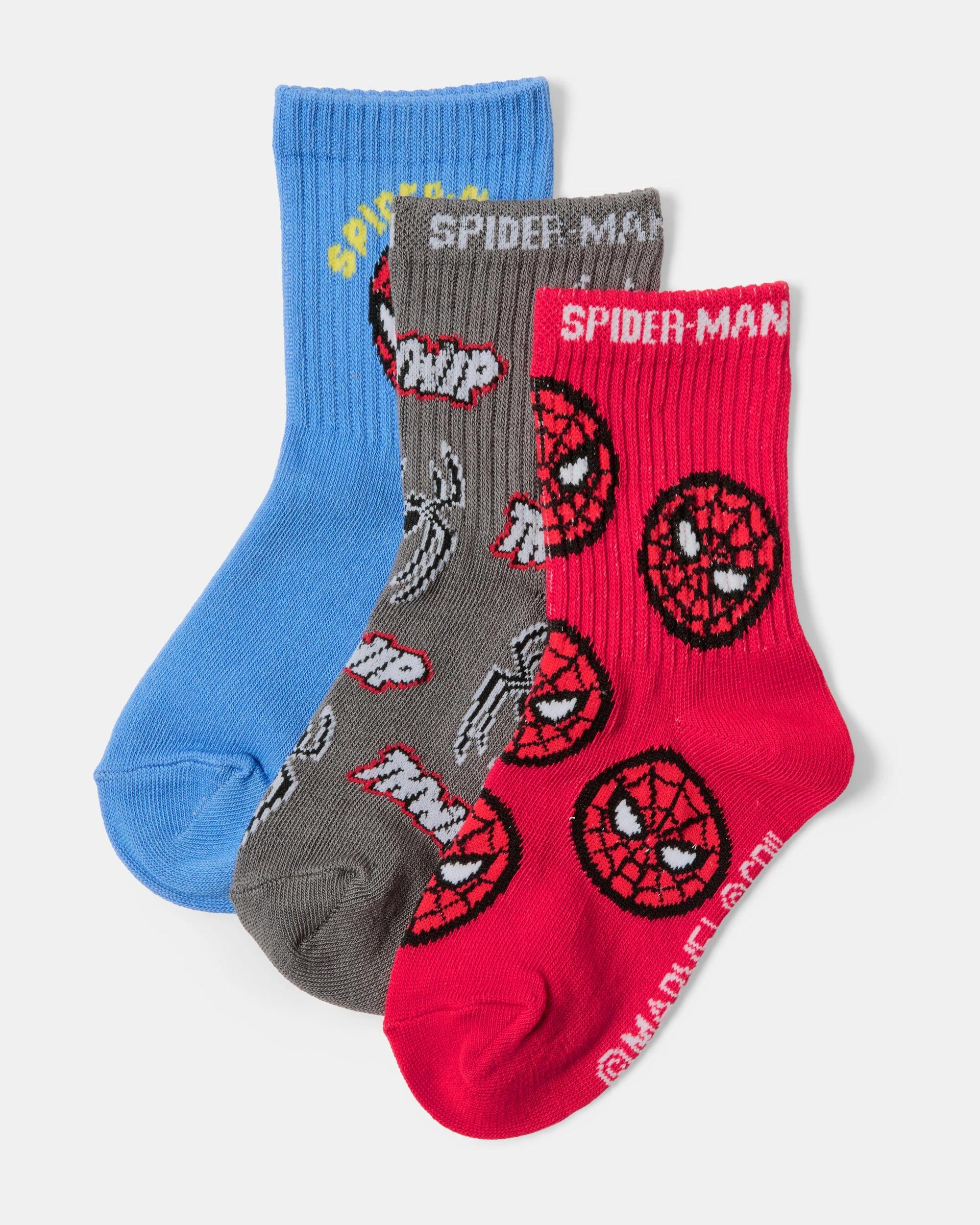 1 3 Pack Spider-Man License Crew Socks Spider Man, 1 of 3