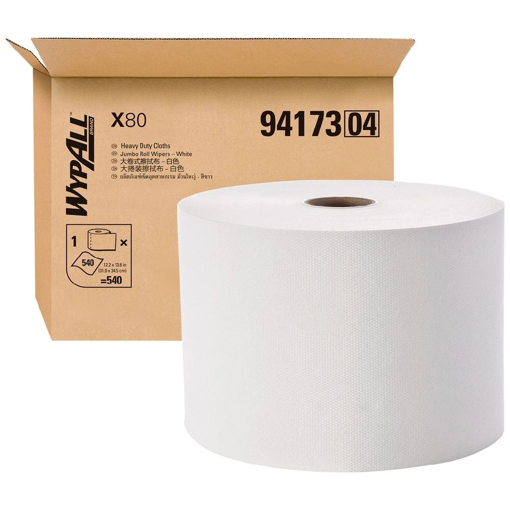 1 WypAll X80 Jumbo Roll Wipers White 94173 1 Roll  540 Wipers, 1 of 3