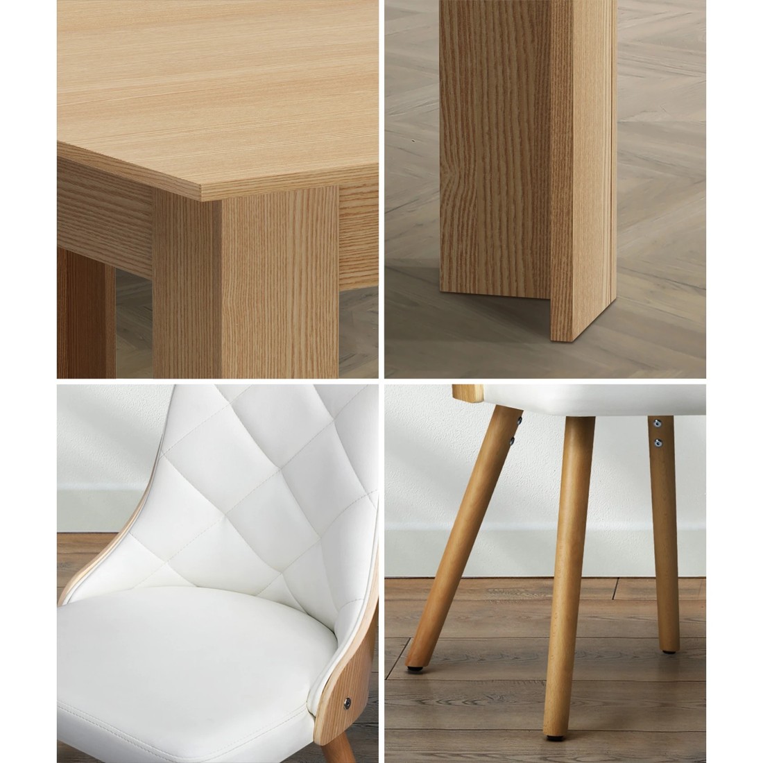 5 Oikiture 200cm Extendable Dining Table with 6PCS Dining Chairs PU Leather - Multi, 5 of 9