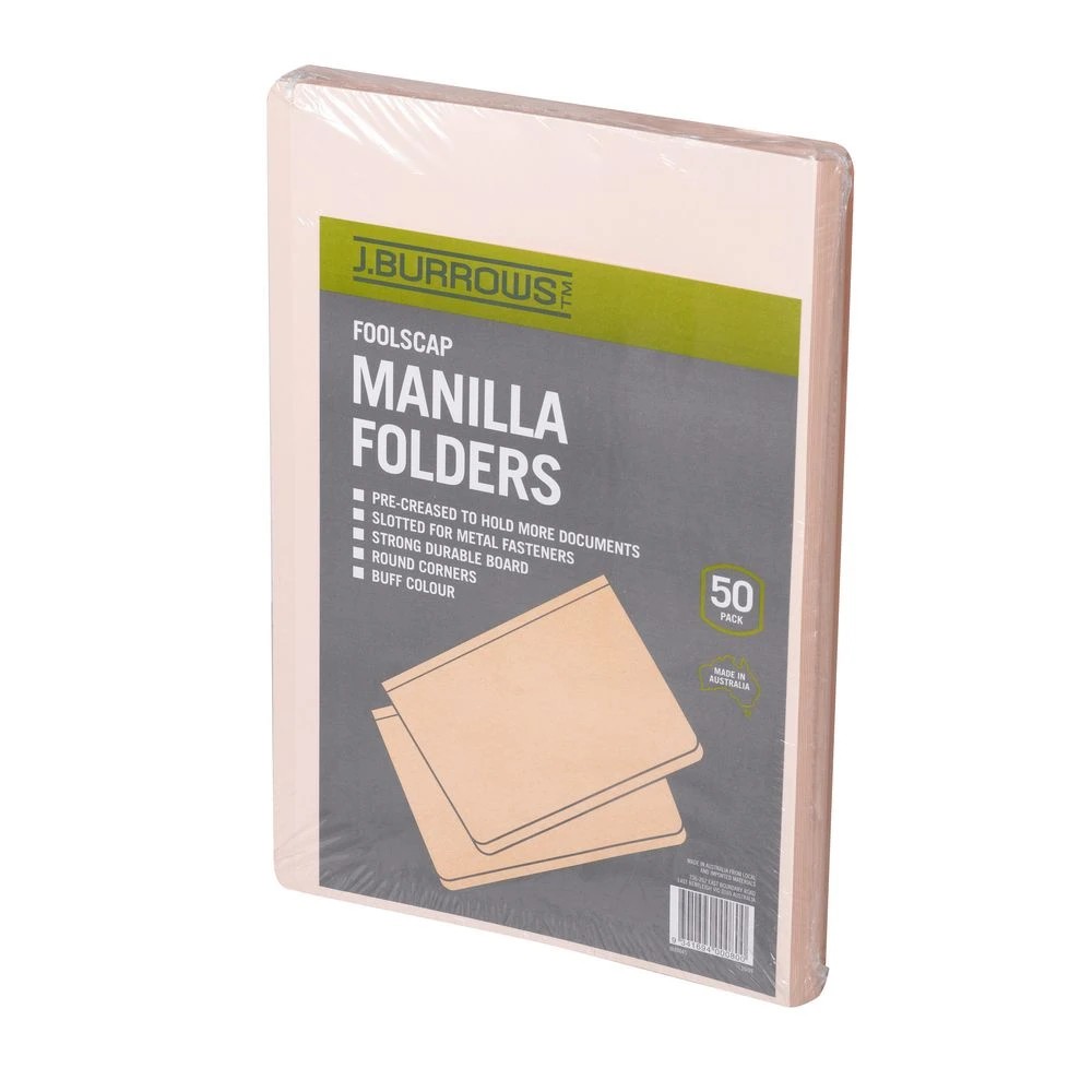 6 J.Burrows Manila Folder Foolscap Buff 50 Pack, 6 of 6