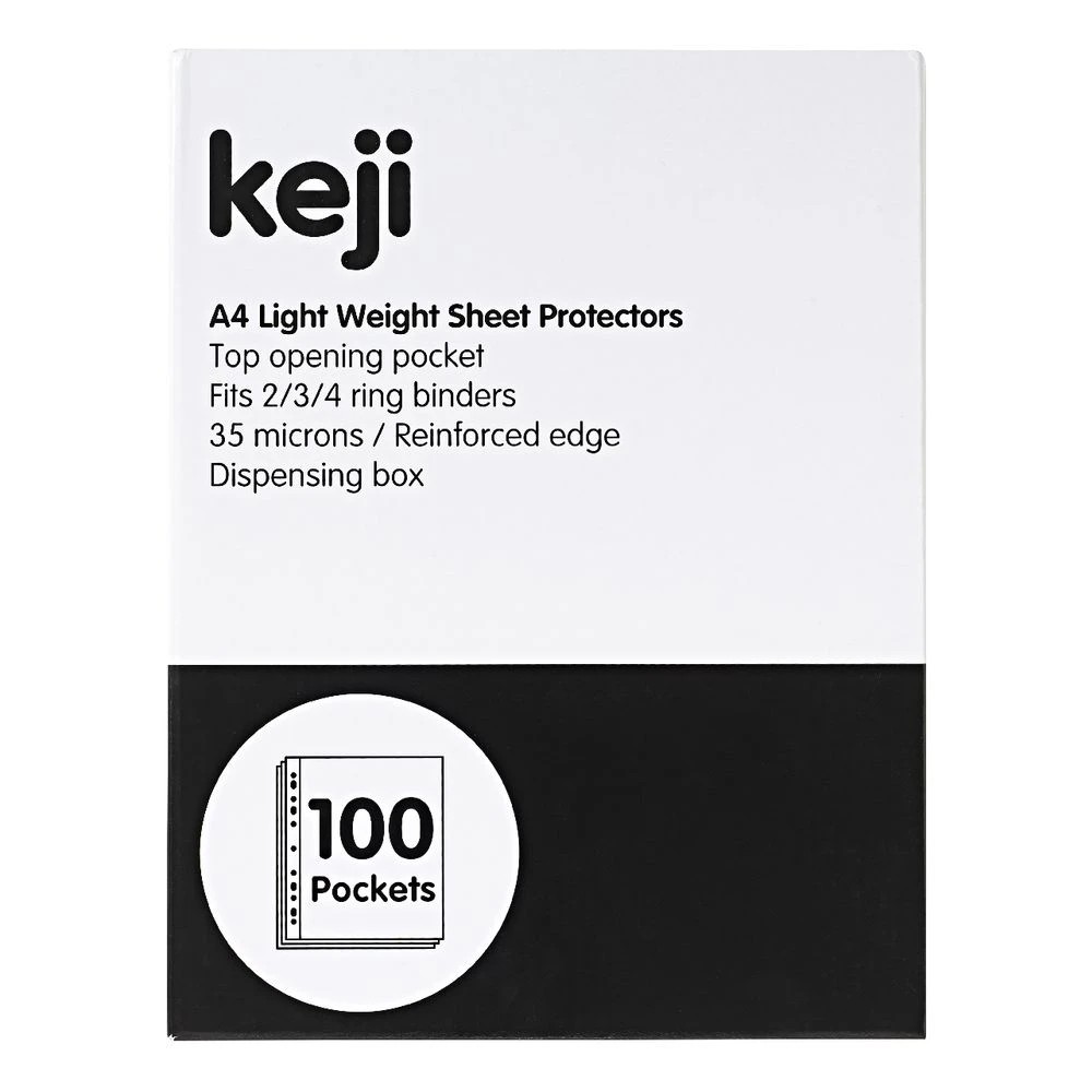 8 Keji Sheet Protector A4 Light Weight 100 Pack, 8 of 8