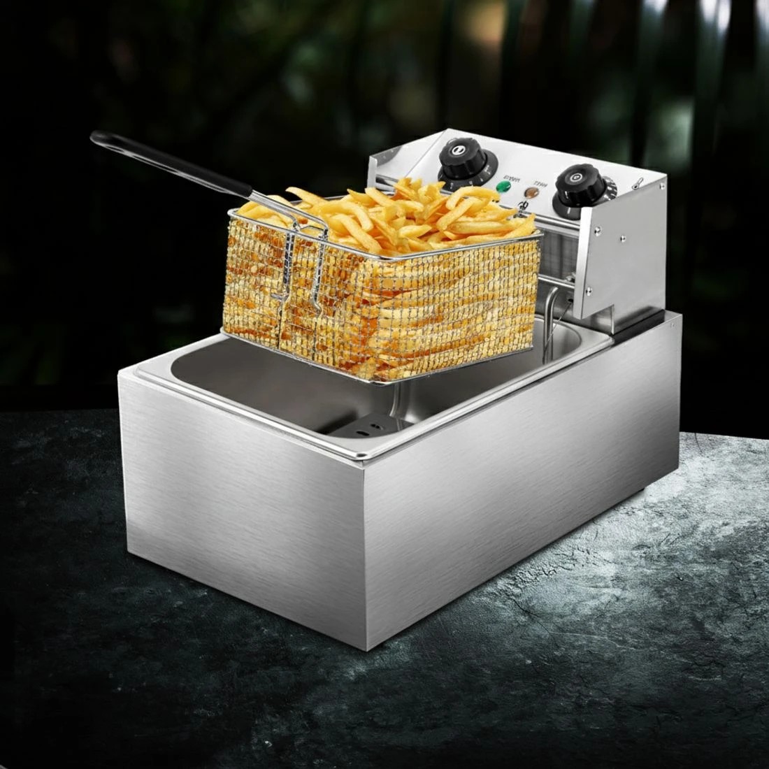 7 Devanti 10L Electric Commercial Deep Fryer Single Basket 2200W - Silver, 7 of 8