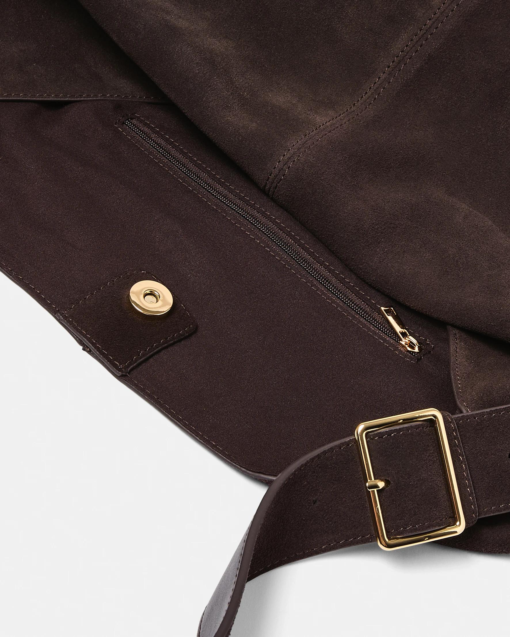 4 Leather Tote Bag Deep Fudge, 4 of 5