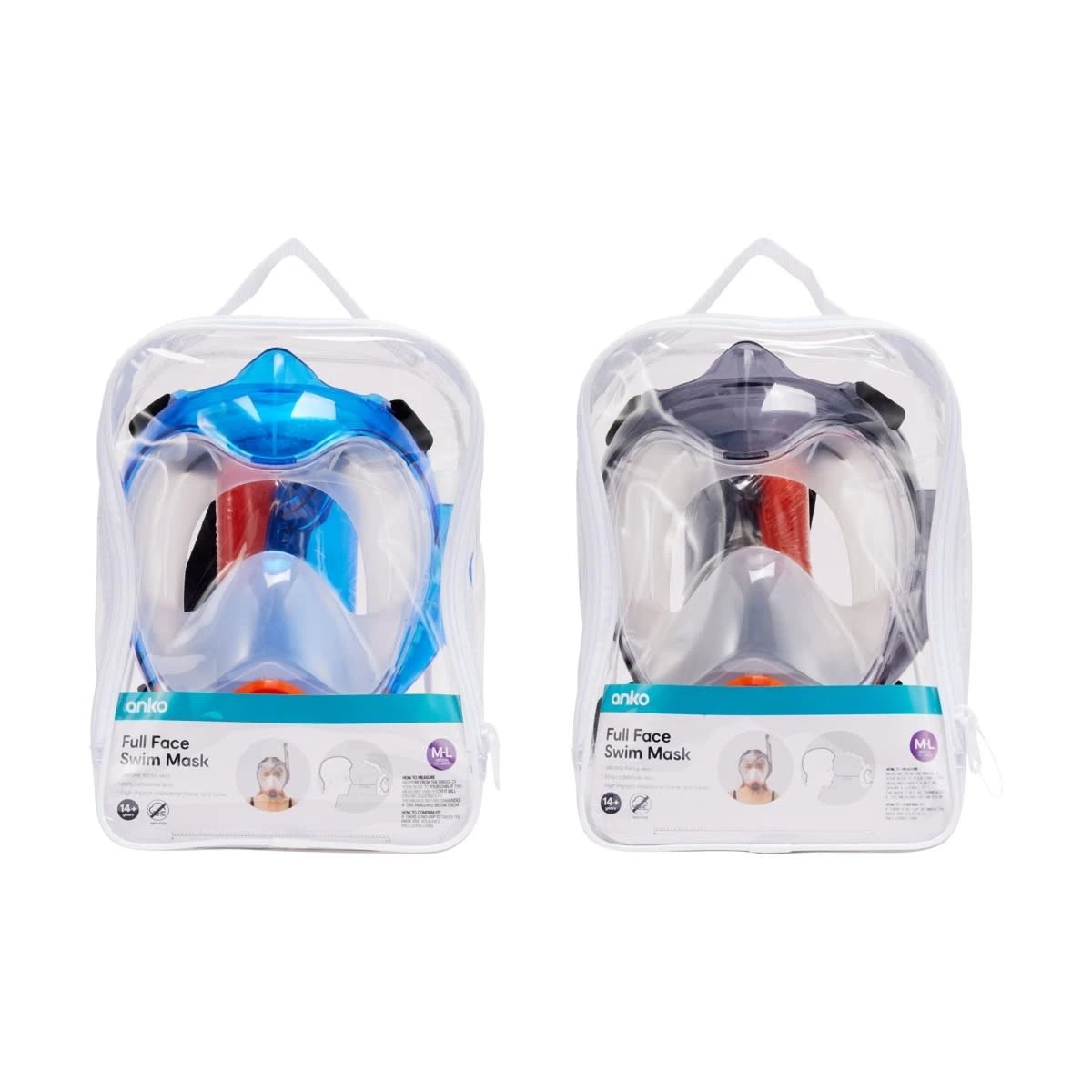 8 Full Face Swim Mask - Medium-Large, Assorted, 8 of 8