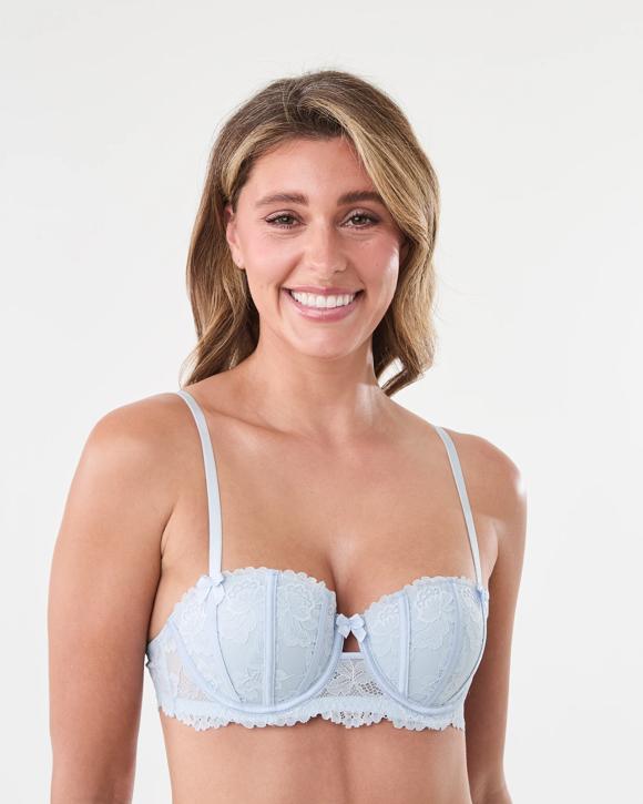 Co-ordinated Mesh & Satin Balconette Push-Up Bra