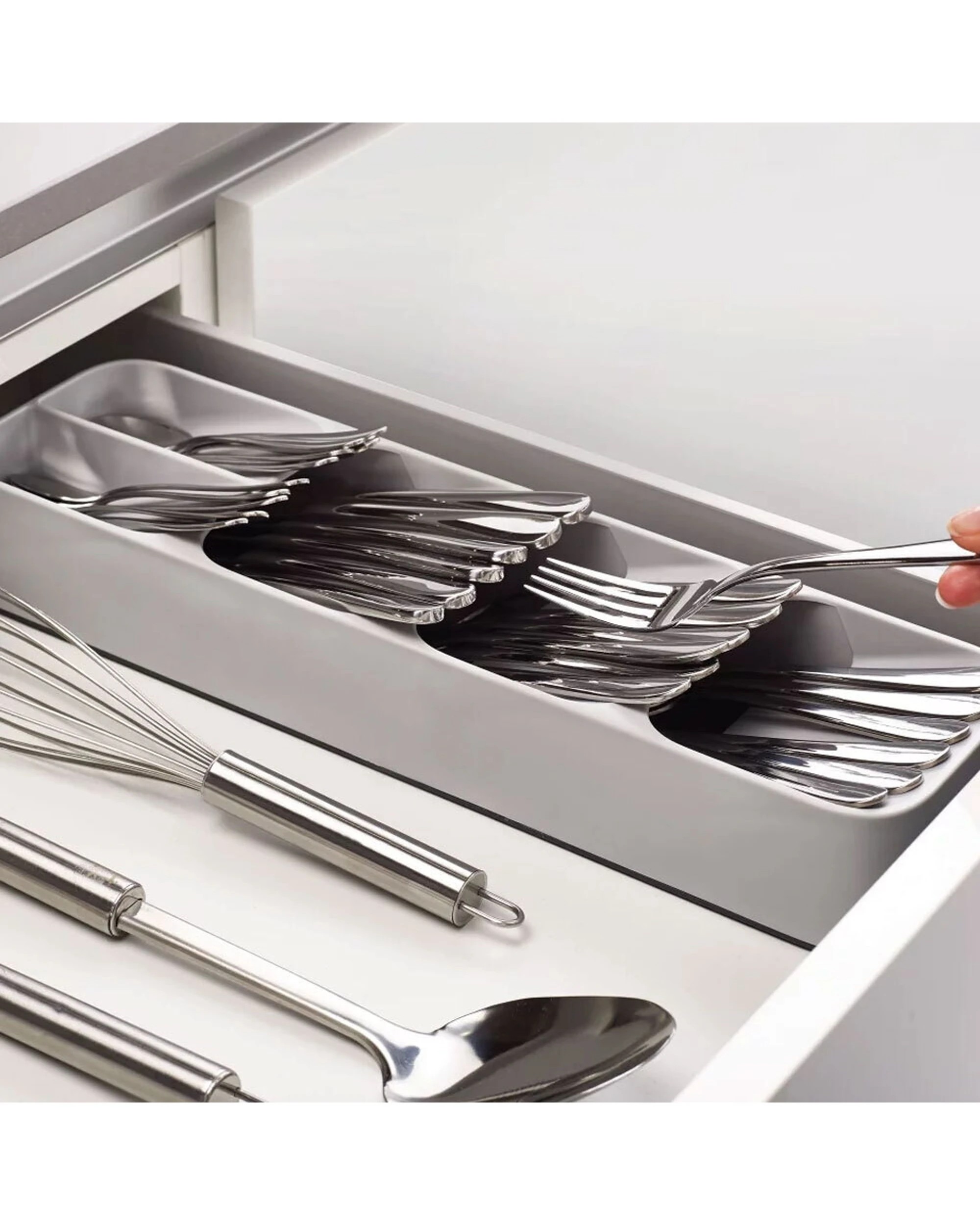3 Joseph Joseph DrawerStore Compact Cutlery Organiser Space Saving - Charcoal, 3 of 3