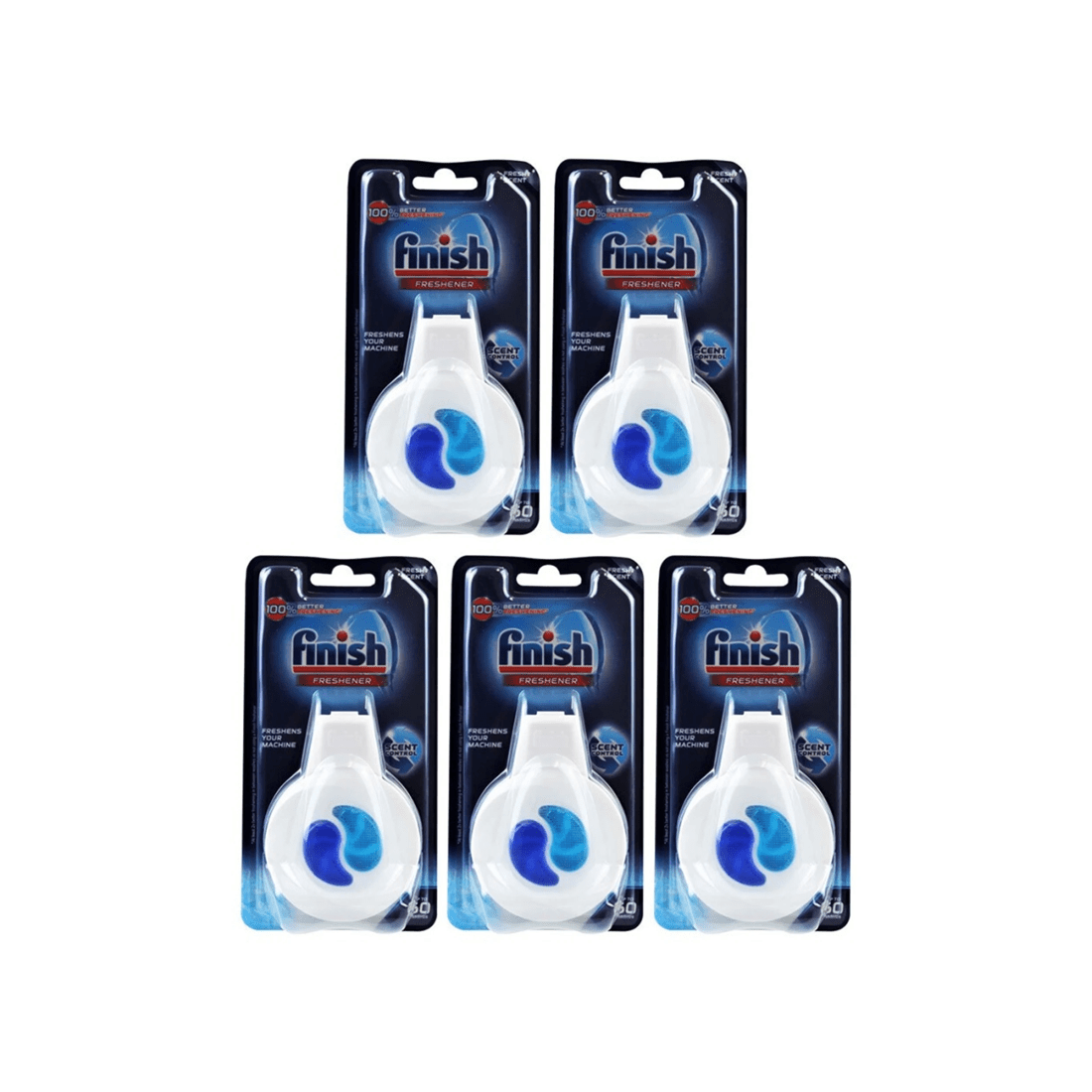 1 Finish 5PK Finish 4ml Dishwashing Freshener With Hanger Fresh Scent Lemon Lime, 1 of 3